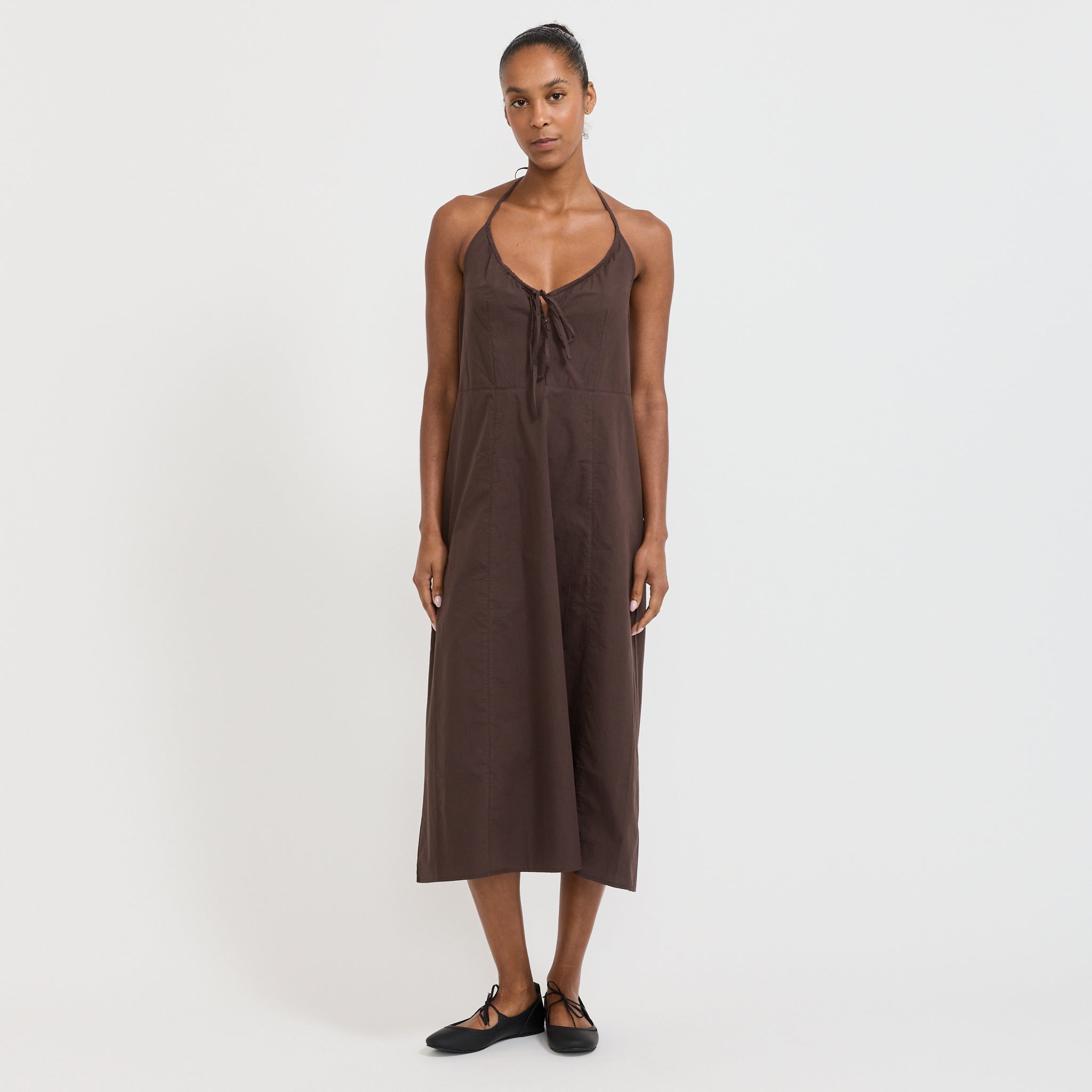 Deiji Studios | Seamed halter Dress Sepia | Maplestore