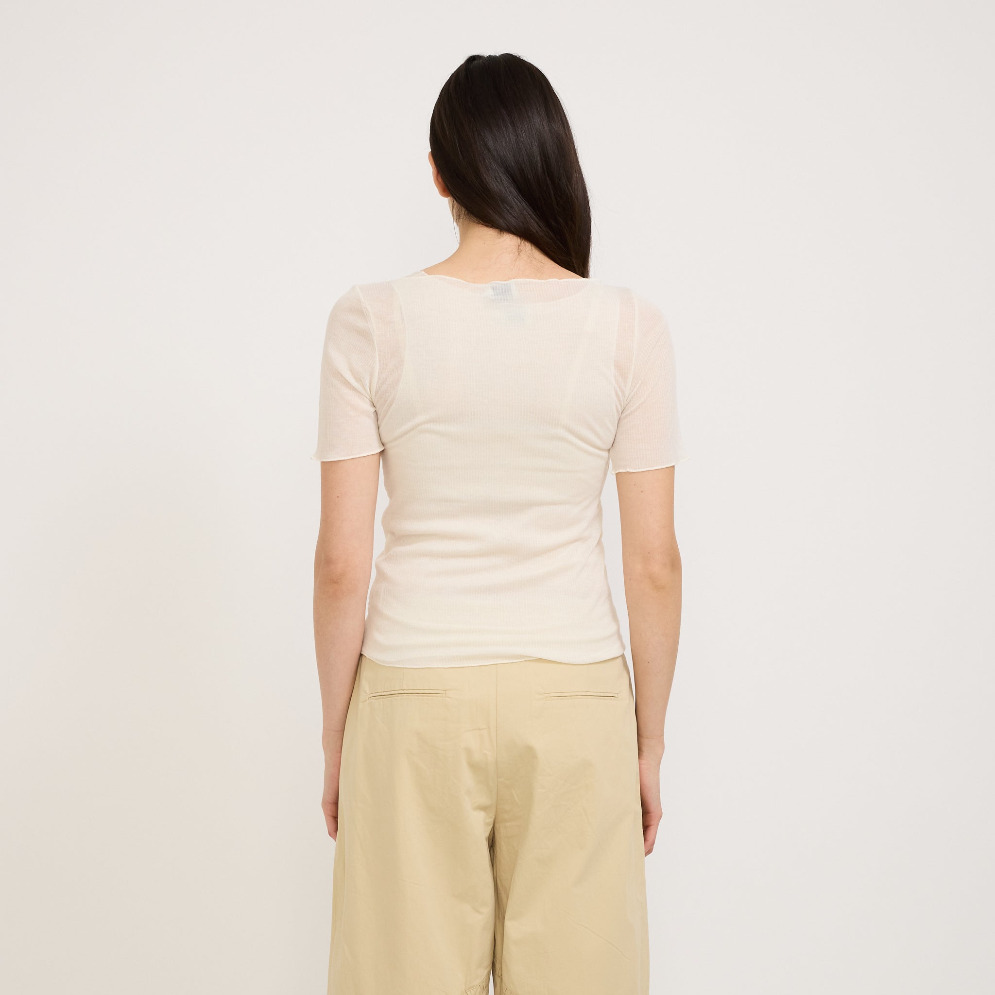 Deiji Studios | Square Knit Tee Off White | Maplestore