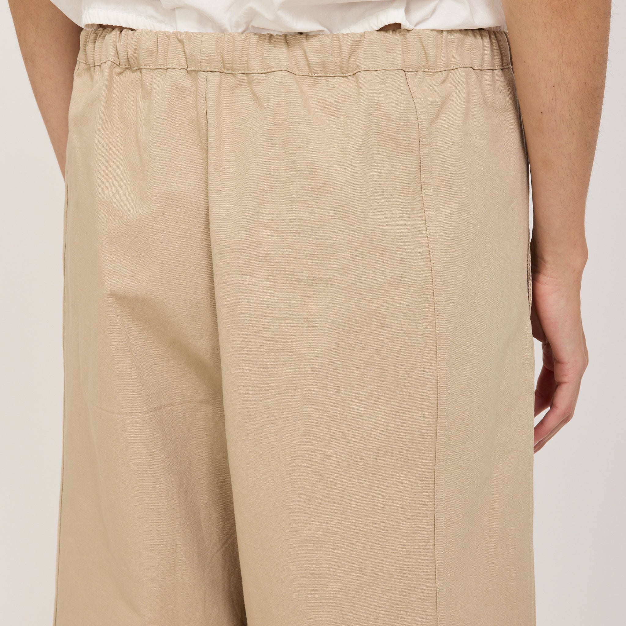 Deiji Studios | Drawcord Wide Leg Pant Cream | Maplestore