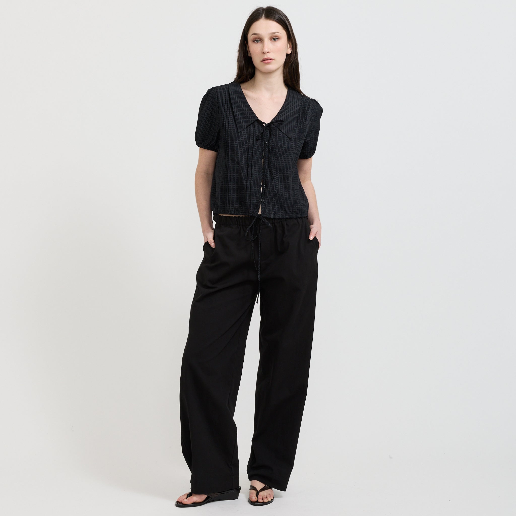 Snap Tab Pant Black
