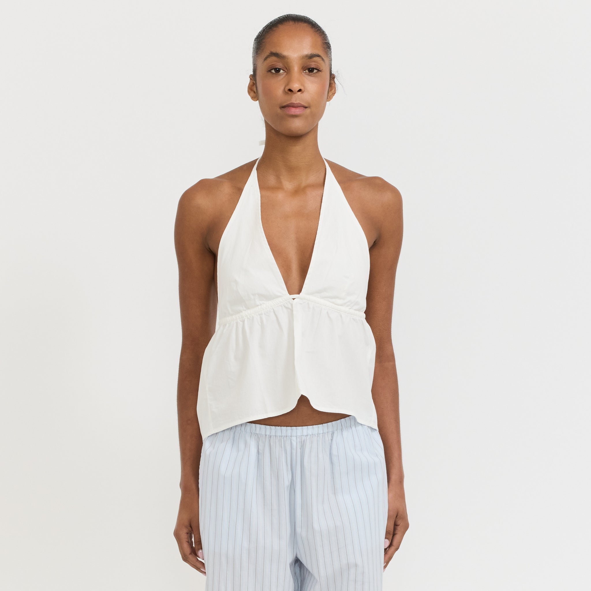 Button Halter White