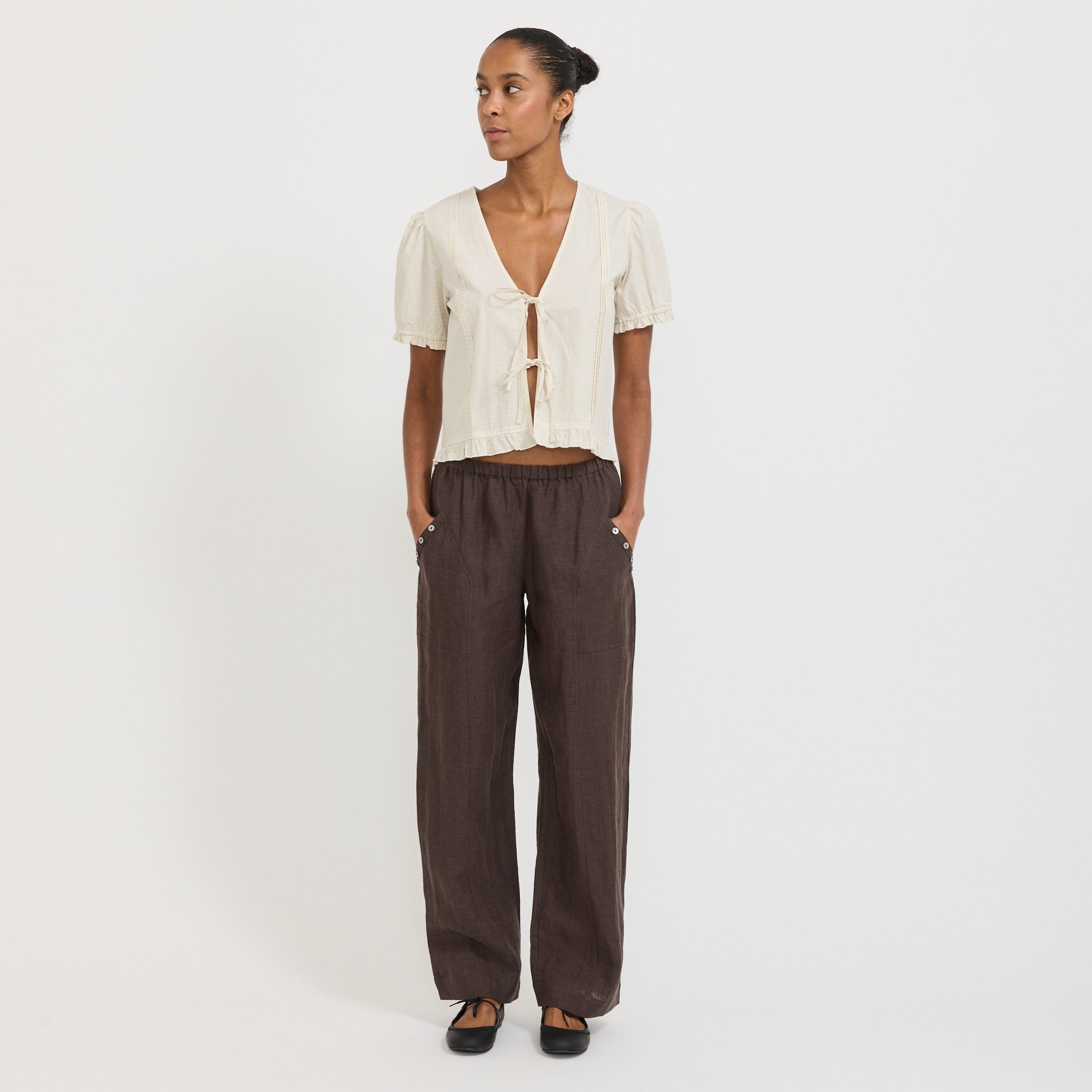 Pintuck Top Bone Check