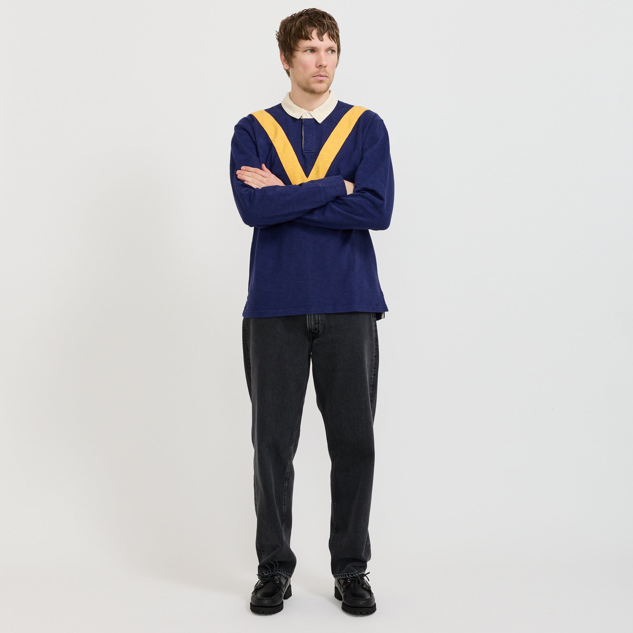 Chevron Flame Rugby Navy/Yellow
