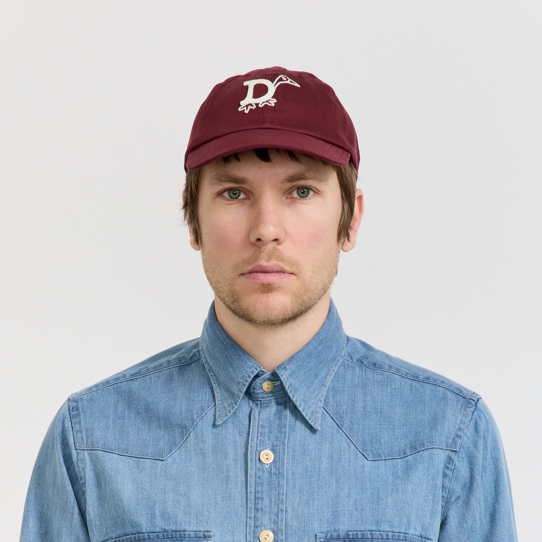 D Duck Twill Baseball Cap Burgundy
