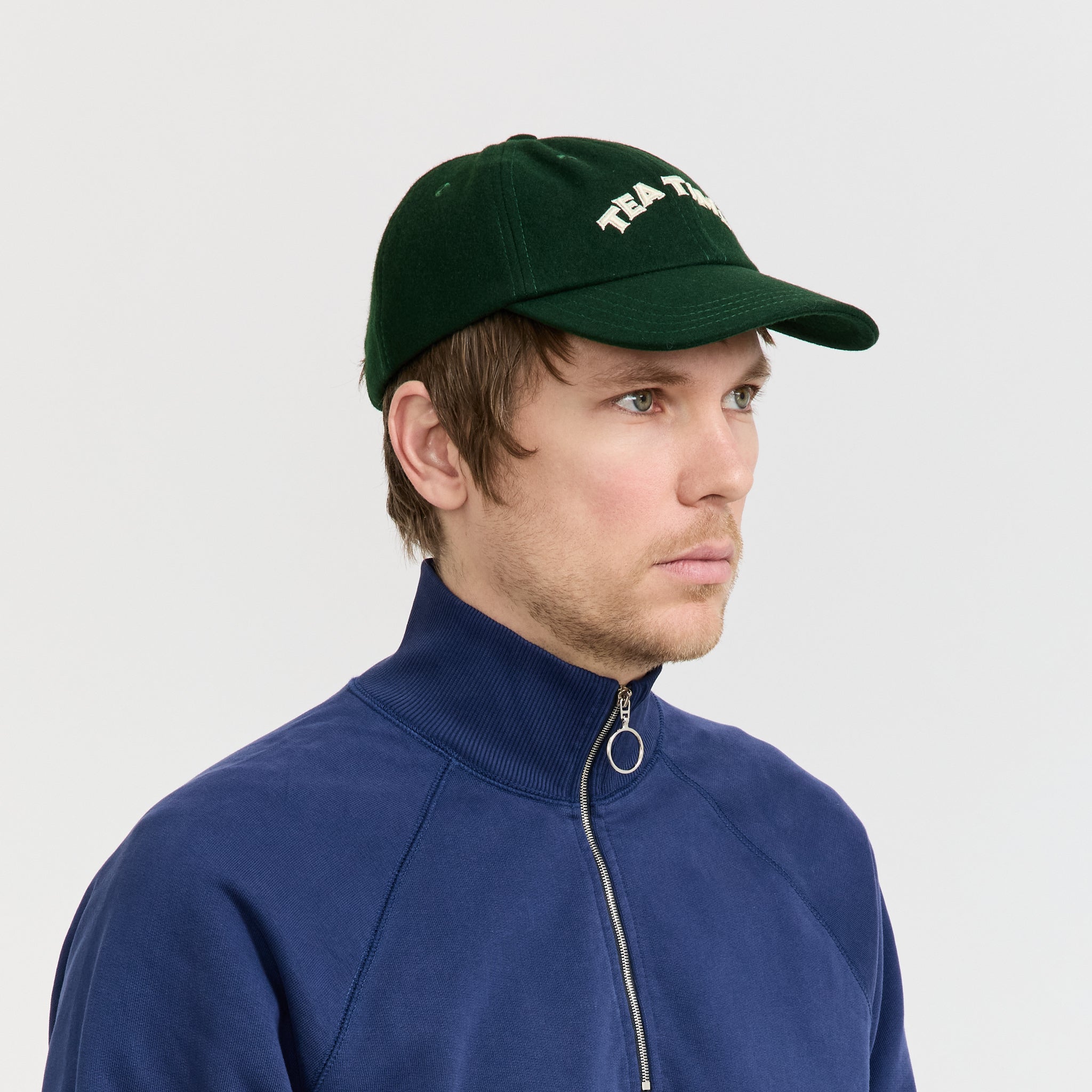 Tea Time Wool Baseball Cap Forest Green
