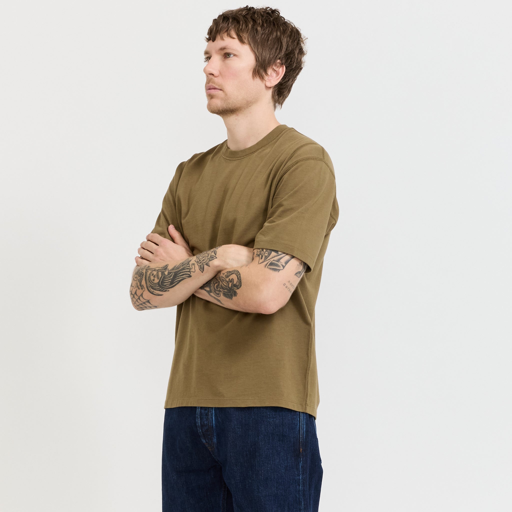 Tea Time Back Print Hiking Tee Green