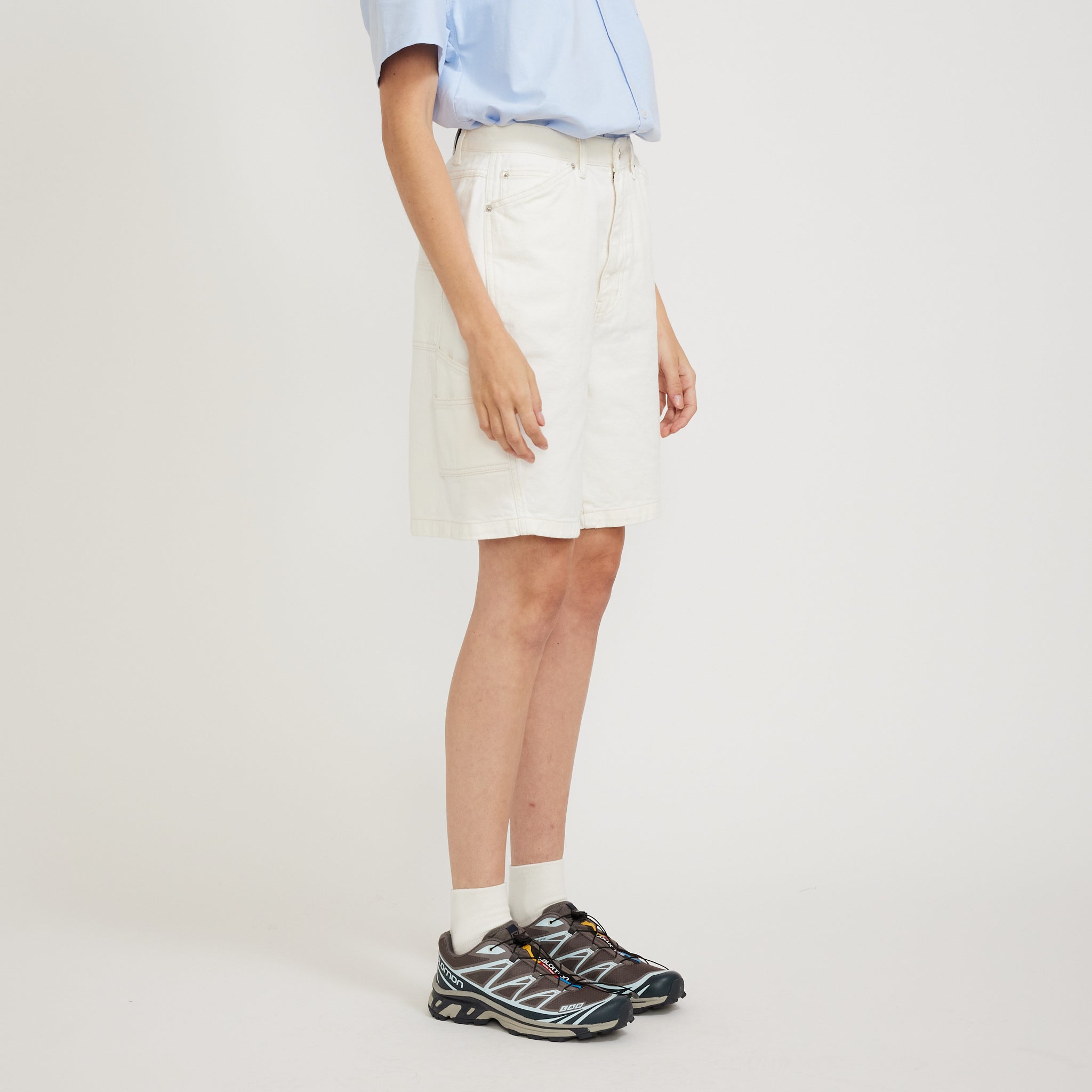 Dunst | Wide Carpenter Denim Shorts Off White | Maplestore