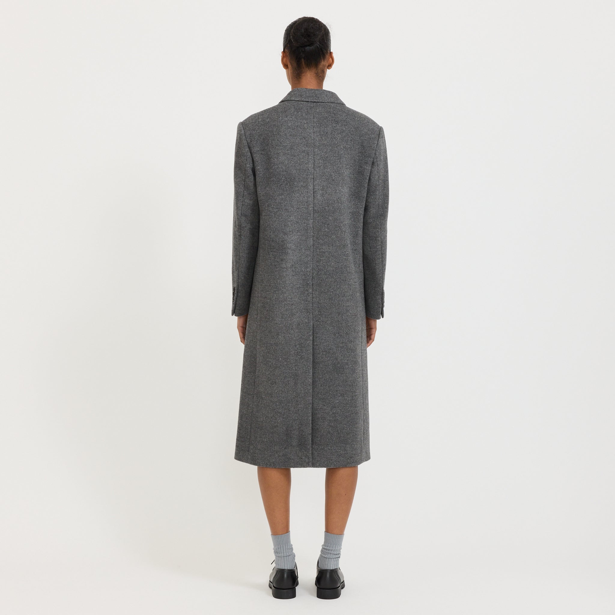 Essential Cashmere Singlet Coat Melange Grey