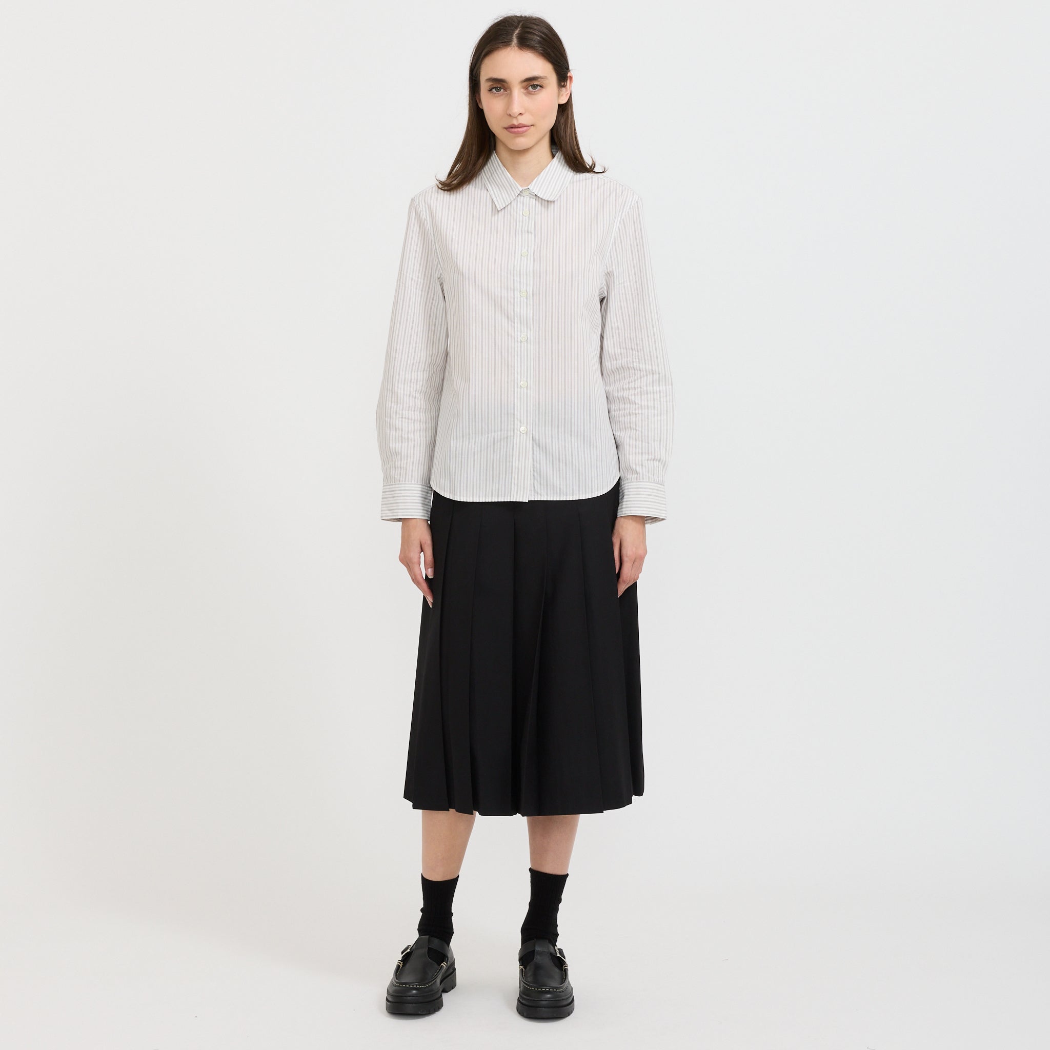 Essential Slim Striped Shirt Grey Stripe