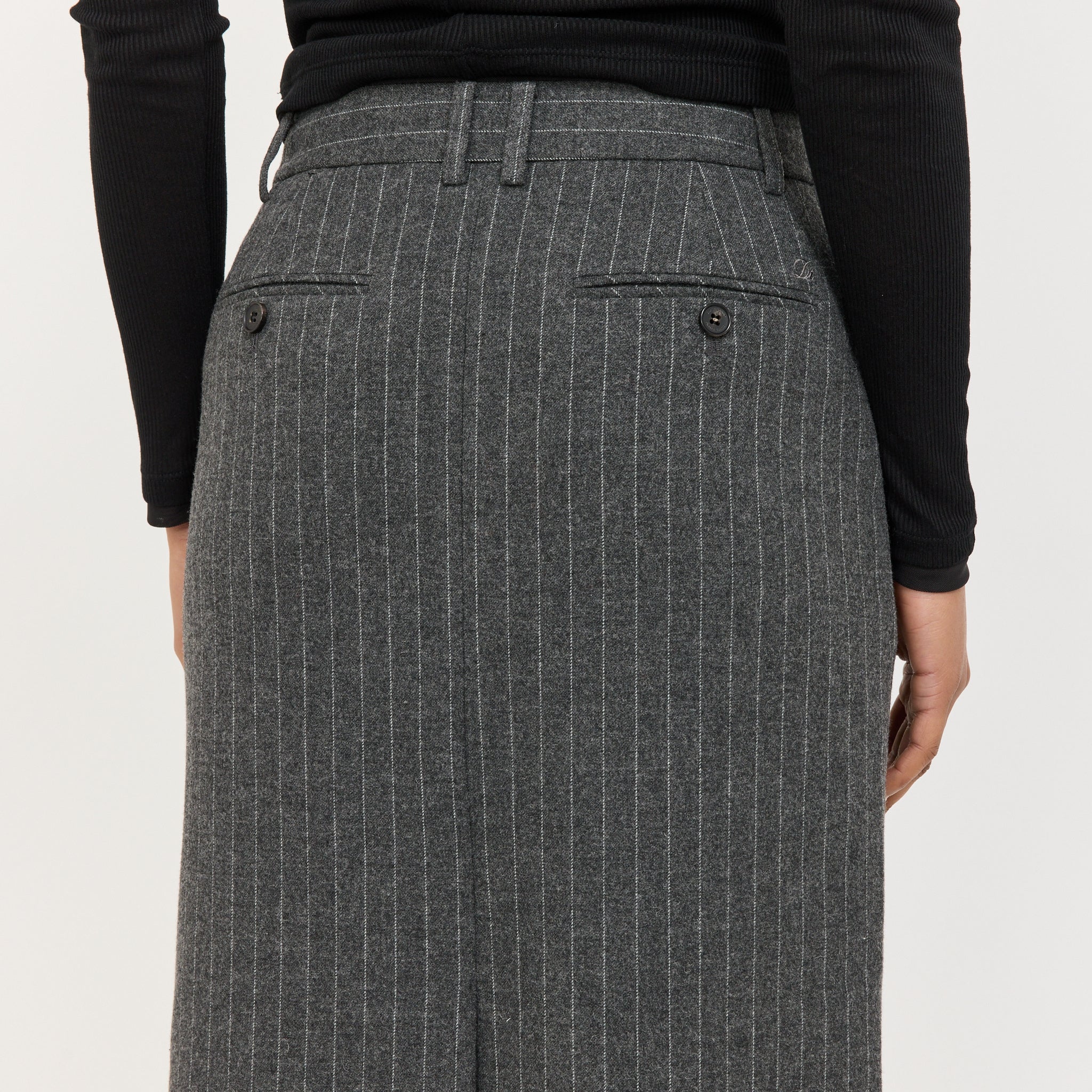 Dunst | H-Line Long Skirt Grey Stripe | Maplestore