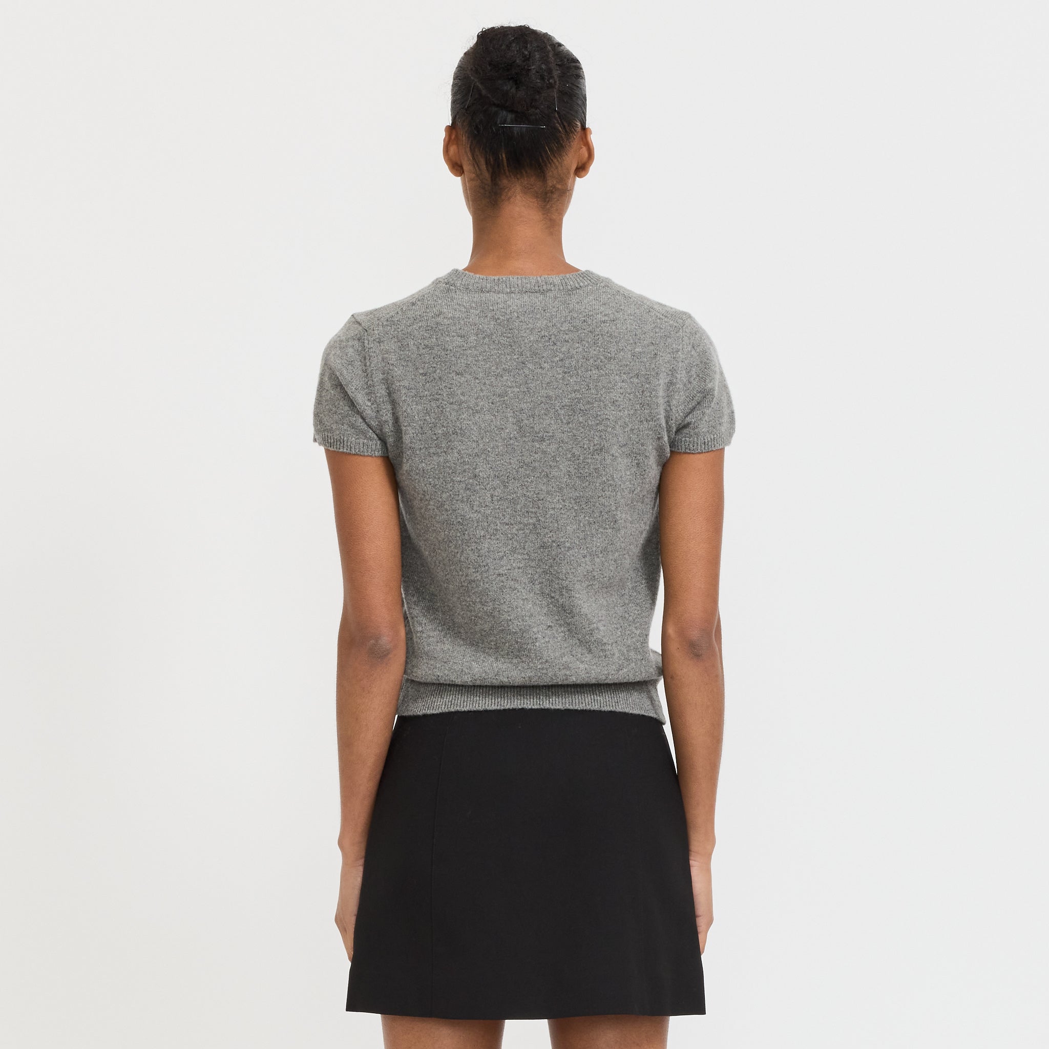Dunst | Half Sleeve Knit Top Melange Grey | Maplestore