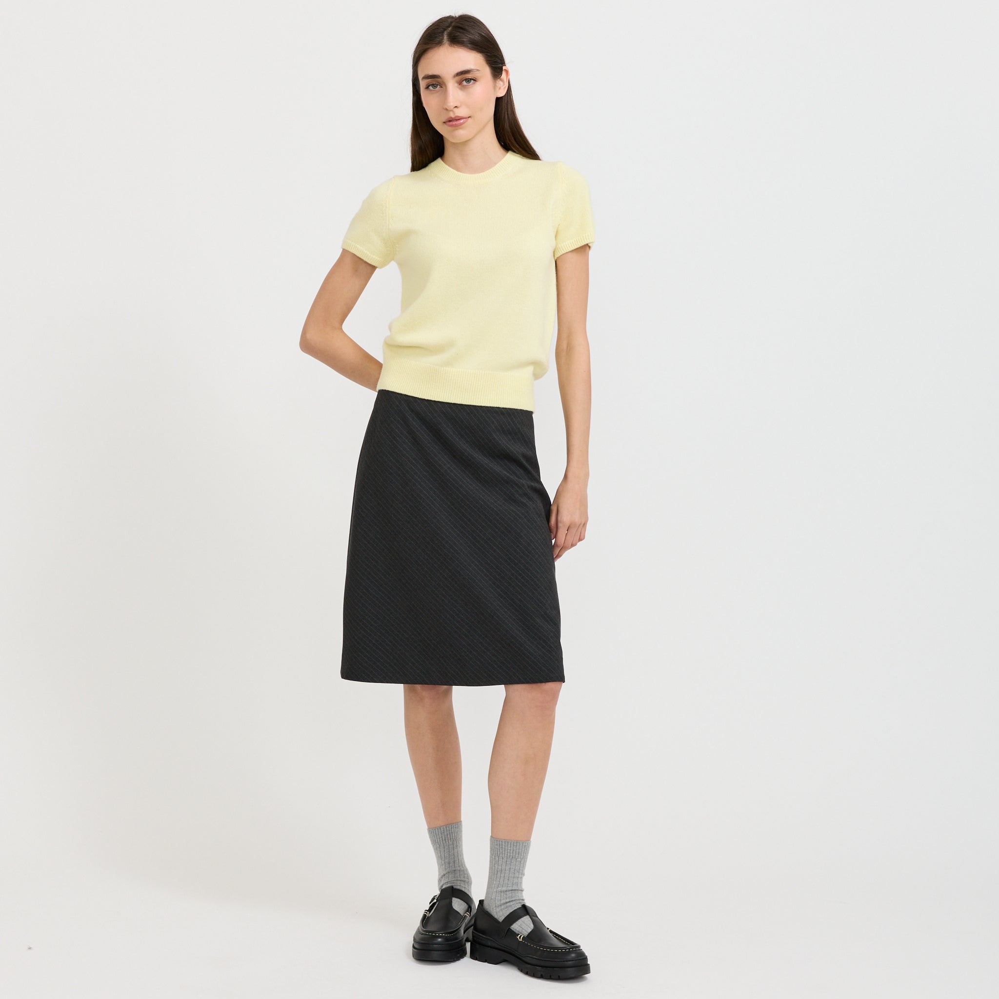 Half Sleeve Knit Top Lemon Butter