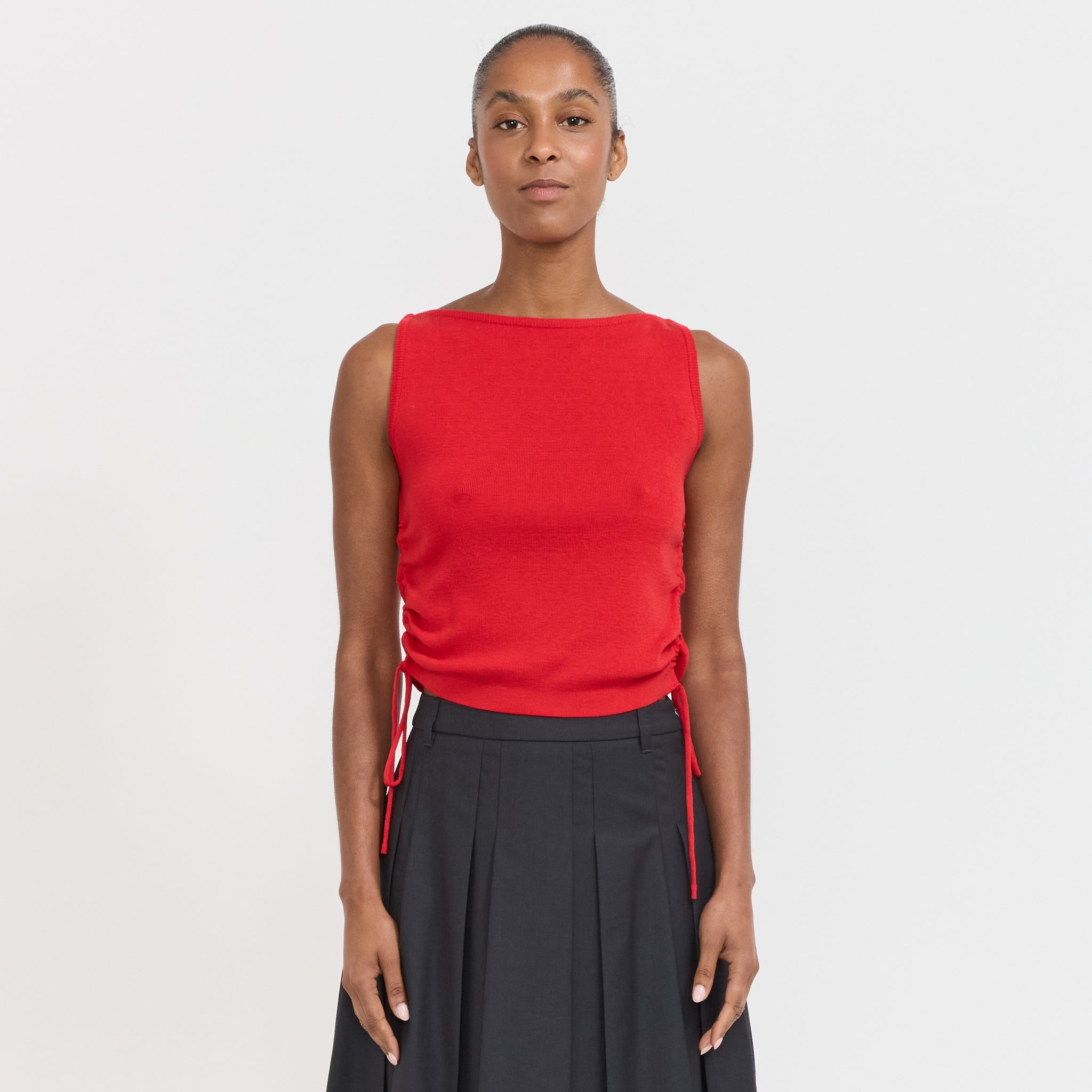 Layering Knit Top Red