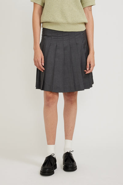 Dunst | Midi Pleats Skirt Charcoal Grey | Maplestore