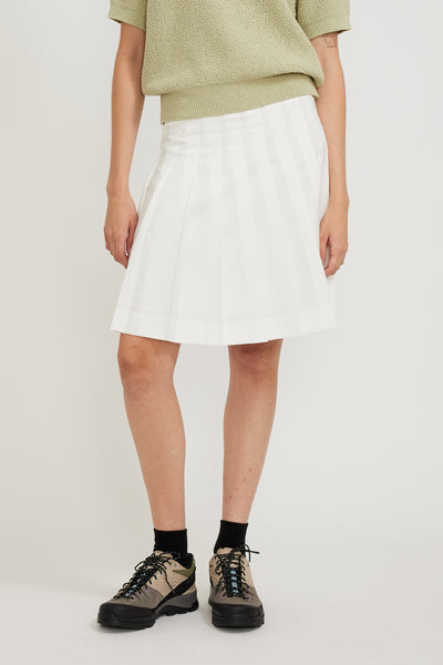 Dunst | Midi Pleats Skirt White | Maplestore