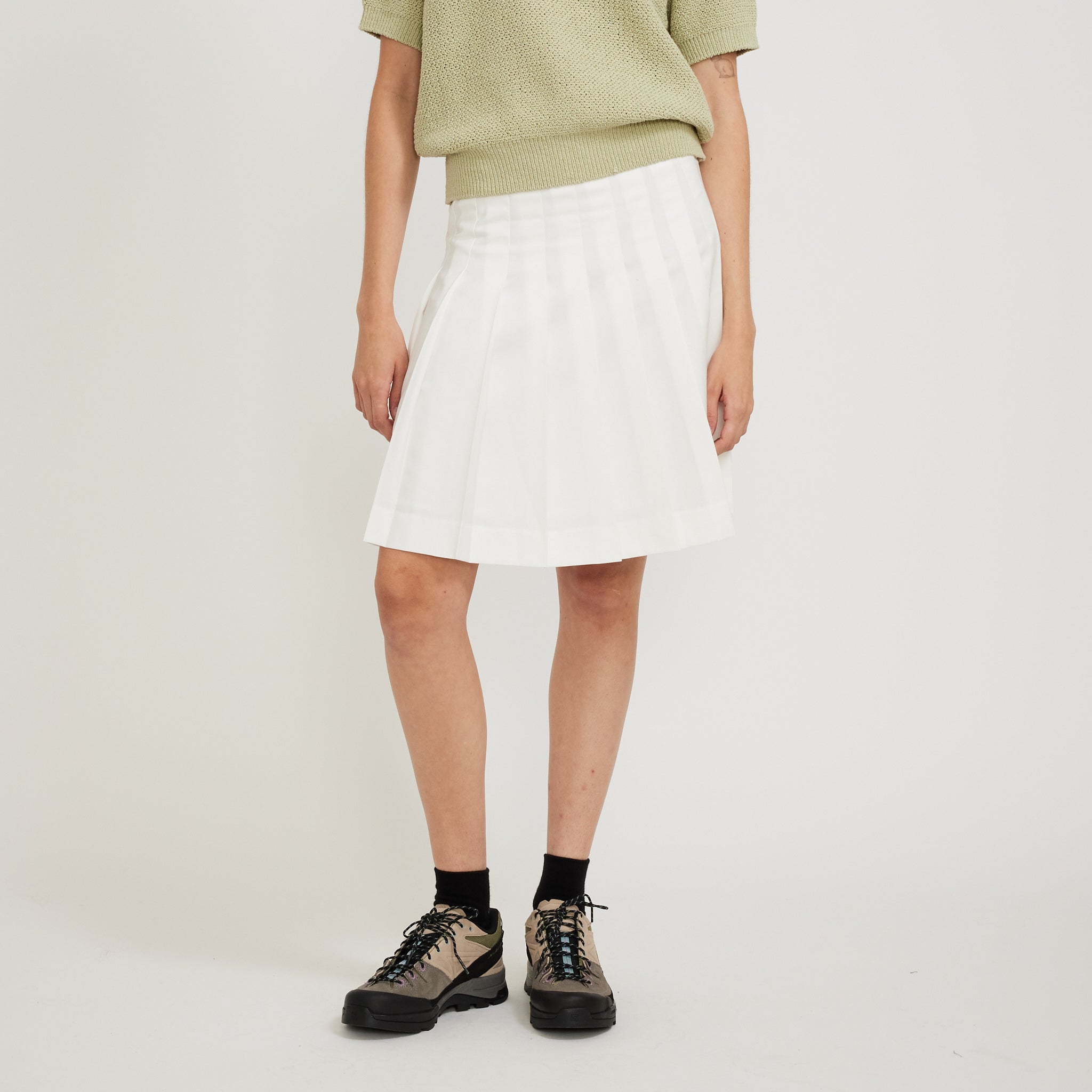 Dunst | Midi Pleats Skirt White | Maplestore