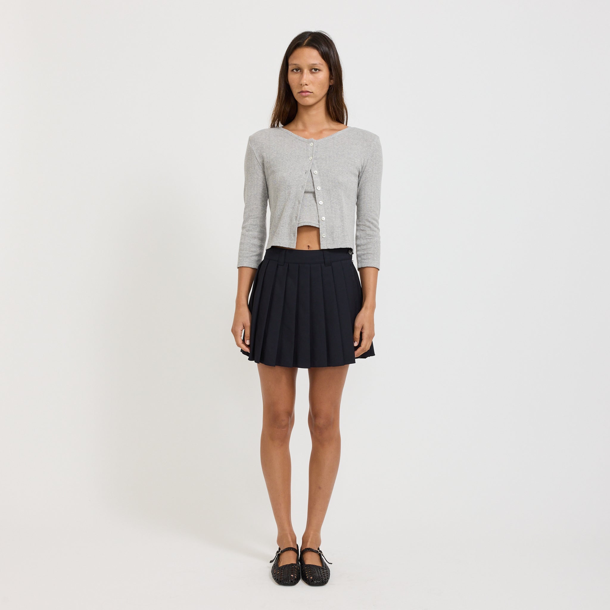 Mini Pleats Skirt Navy