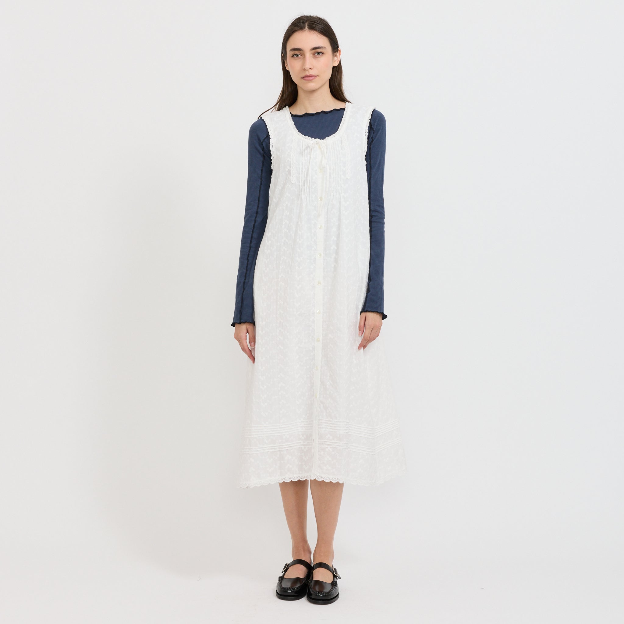 Needlework Babydoll Dress White