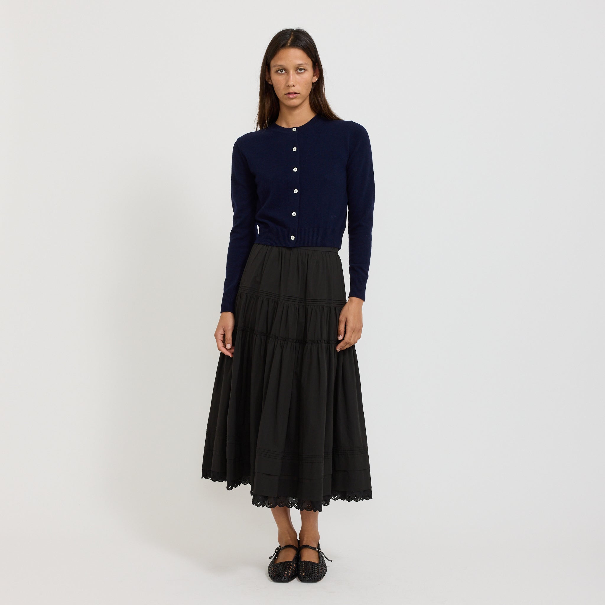 Tiered Full Skirt Black