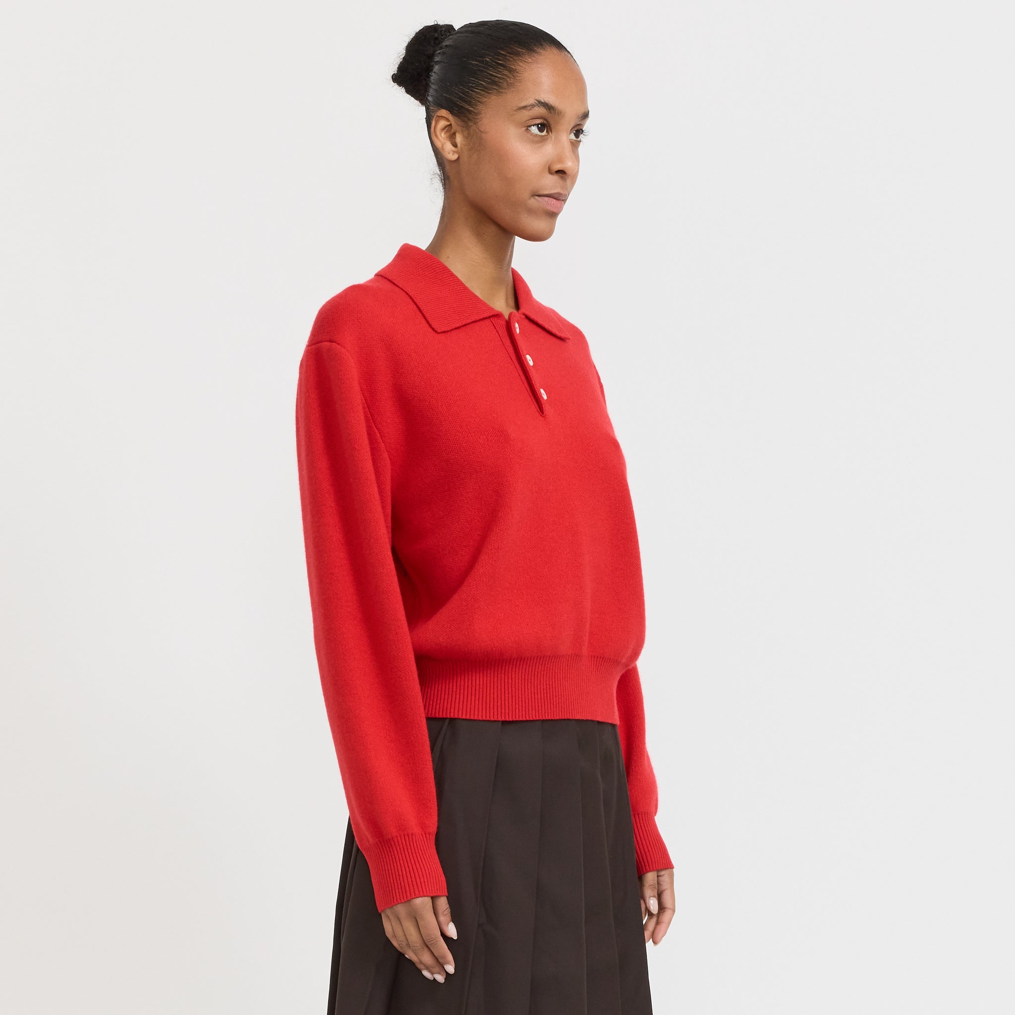 Dunst | Unisex Cashmere Collared Sweater Red | Maplestore