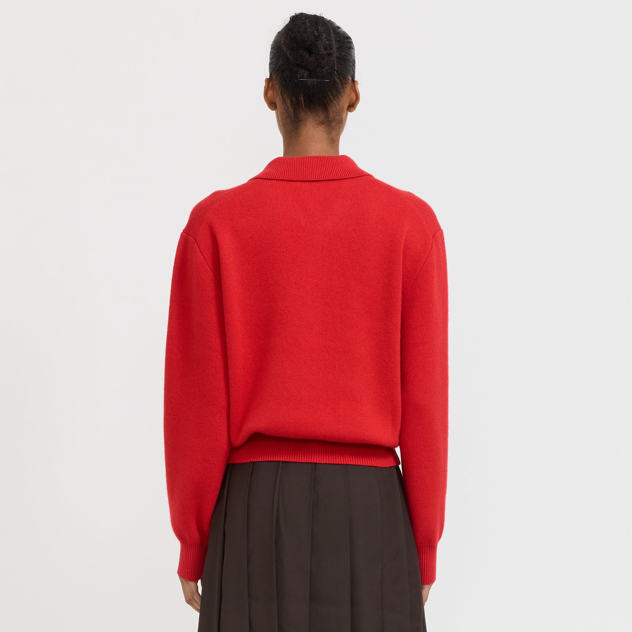 Dunst | Unisex Cashmere Collared Sweater Red | Maplestore
