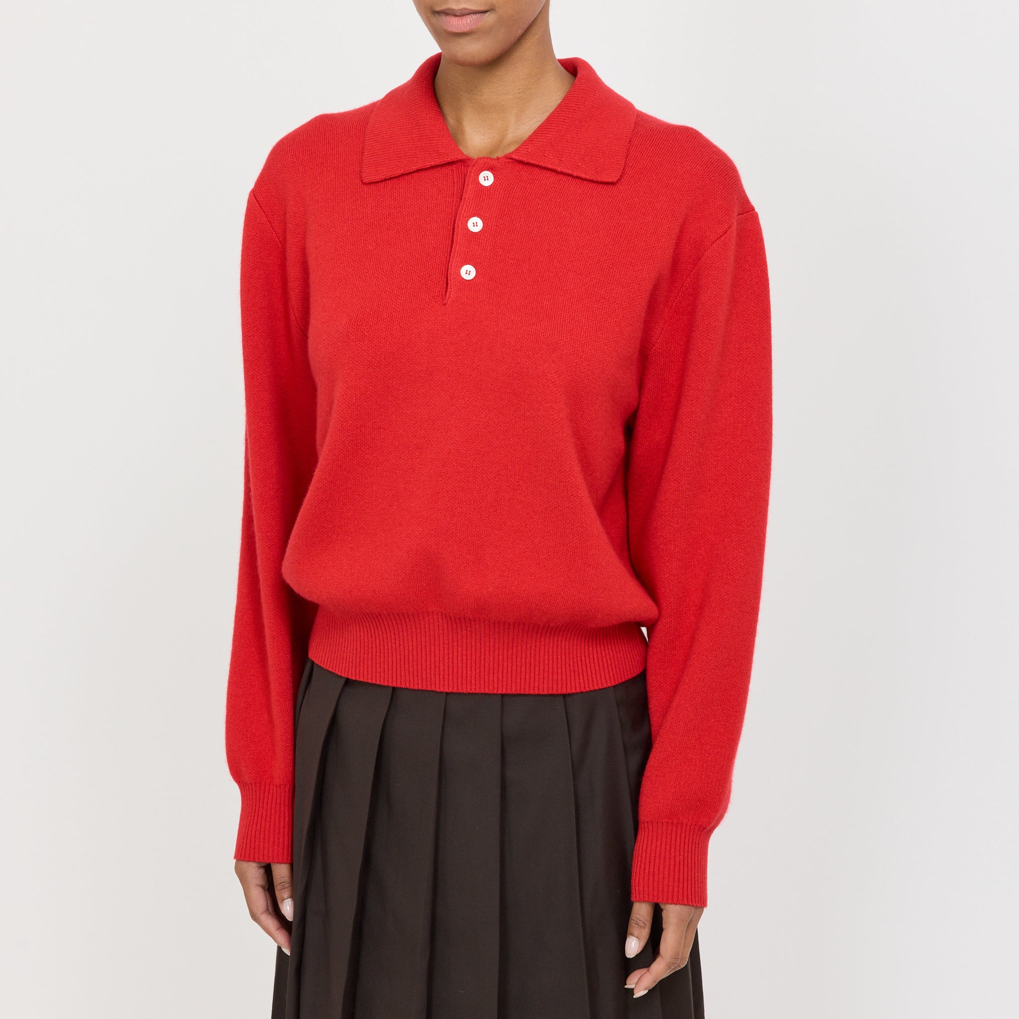 Dunst | Unisex Cashmere Collared Sweater Red | Maplestore
