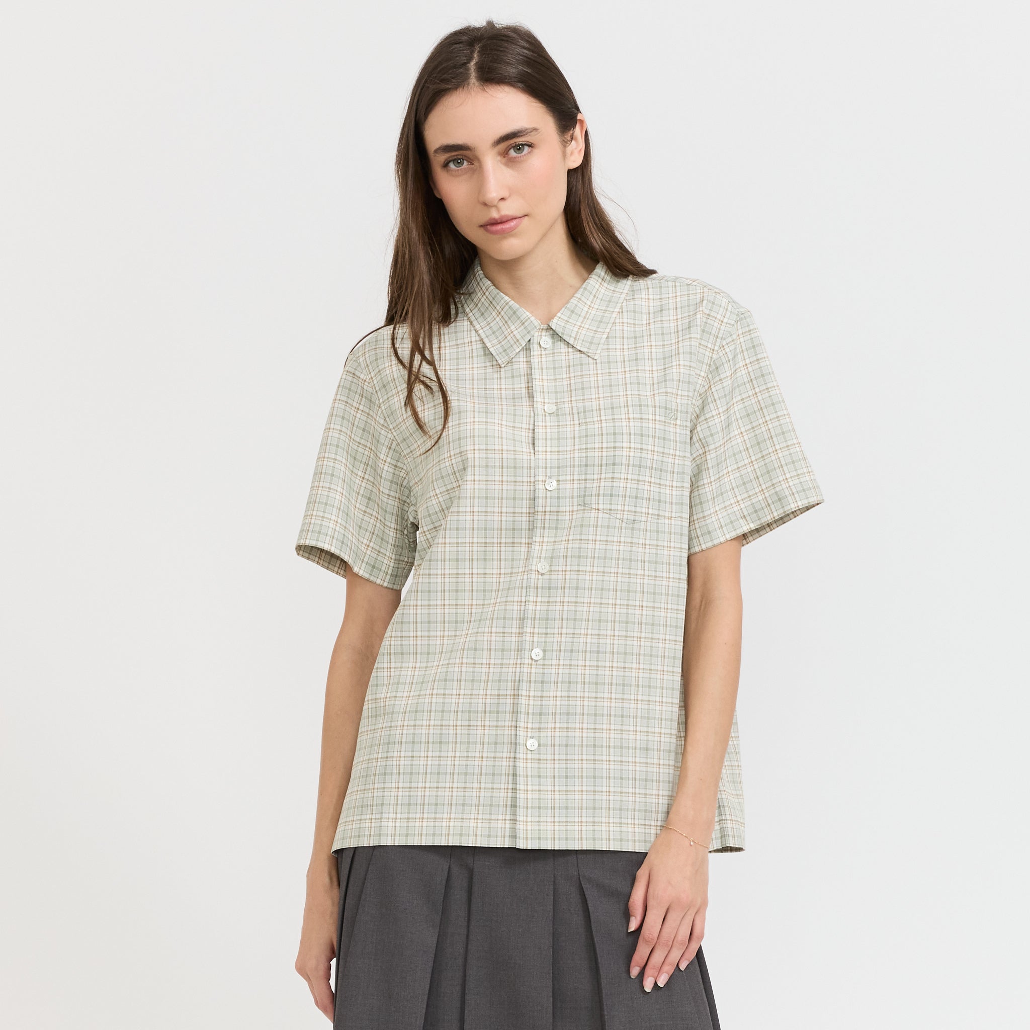 Dunst | Unisex Holiday Checked Shirt Olive Check | Maplestore