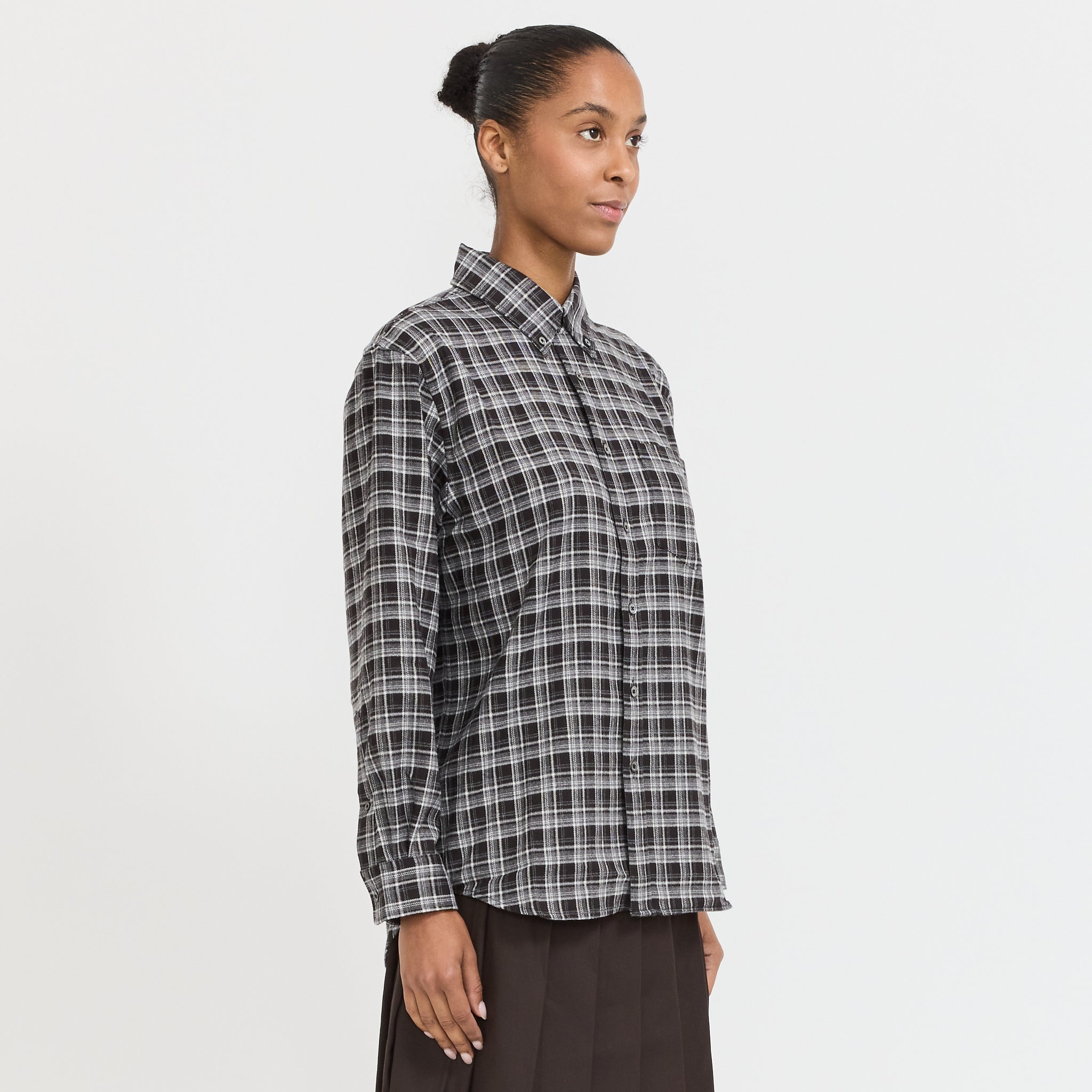 Dunst | Unisex Check Flannel Shirt Black Check | Maplestore