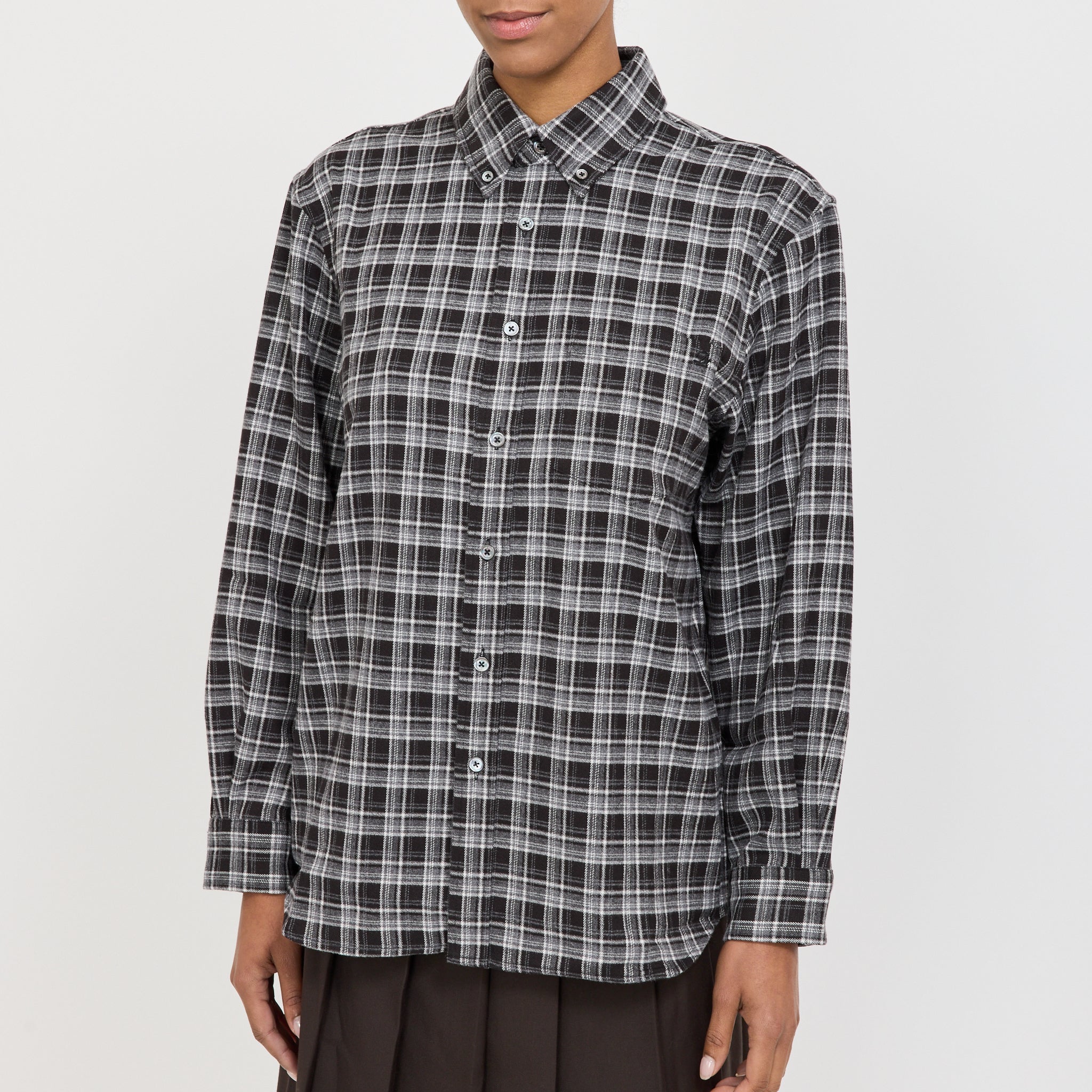 Dunst | Unisex Check Flannel Shirt Black Check | Maplestore