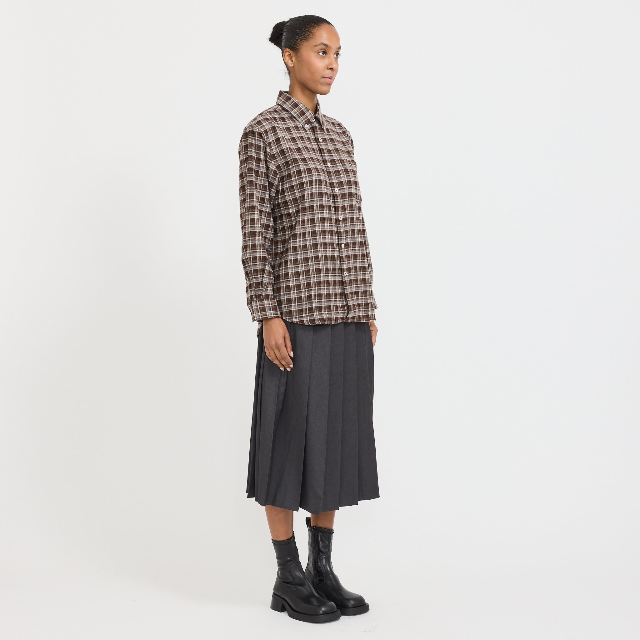Dunst | Unisex Check Flannel Shirt Brown Check | Maplestore