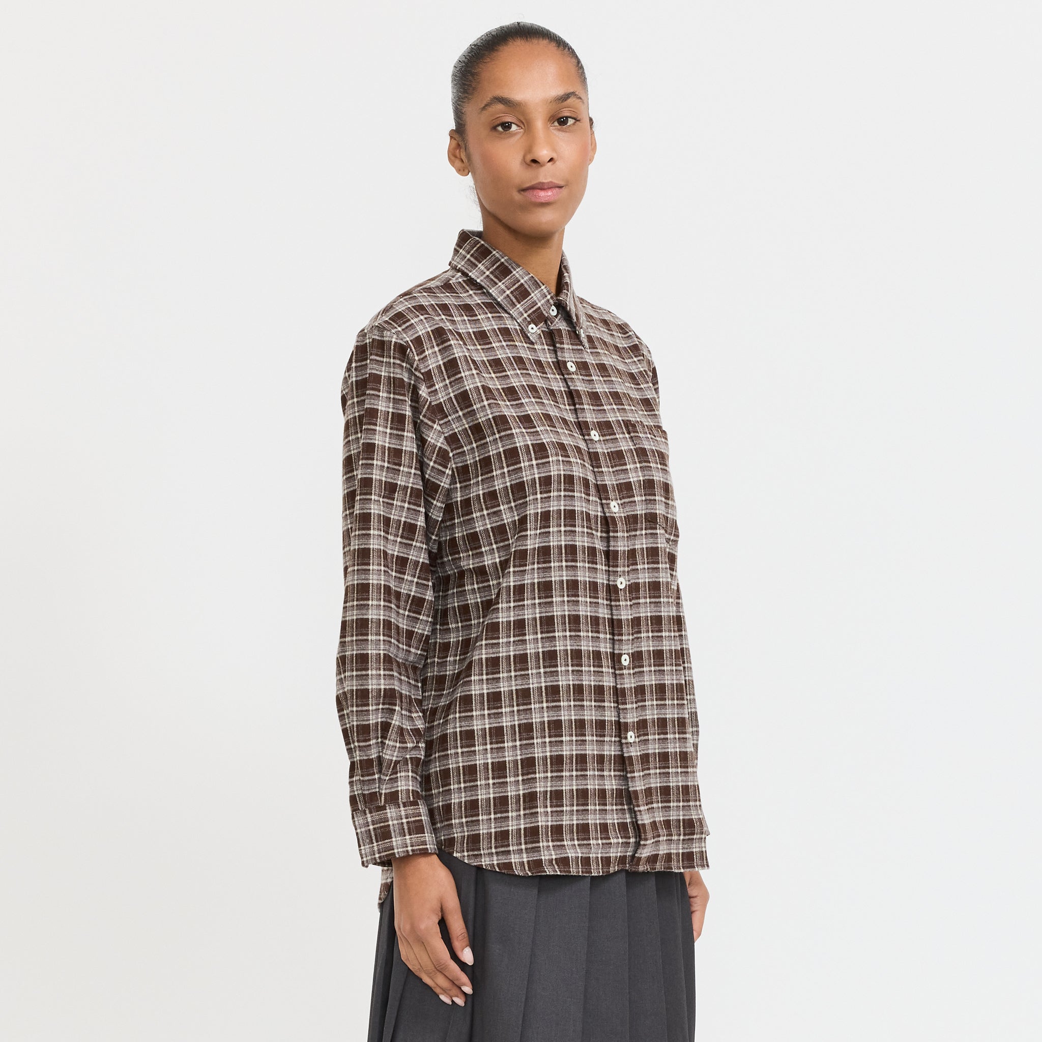 Dunst | Unisex Check Flannel Shirt Brown Check | Maplestore