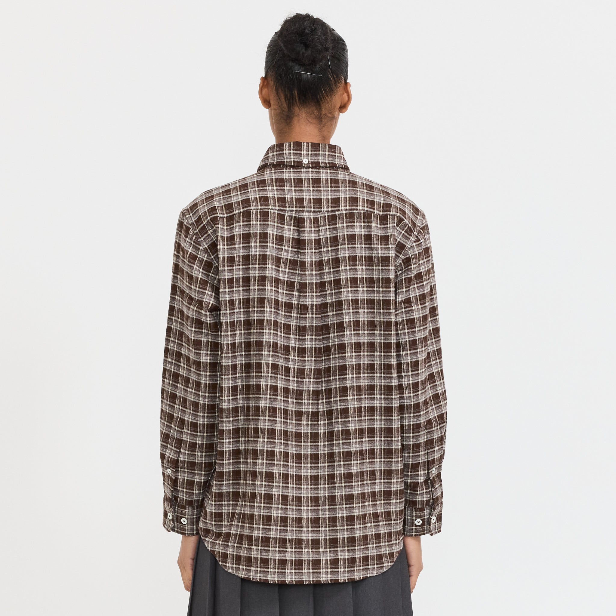Dunst | Unisex Check Flannel Shirt Brown Check | Maplestore
