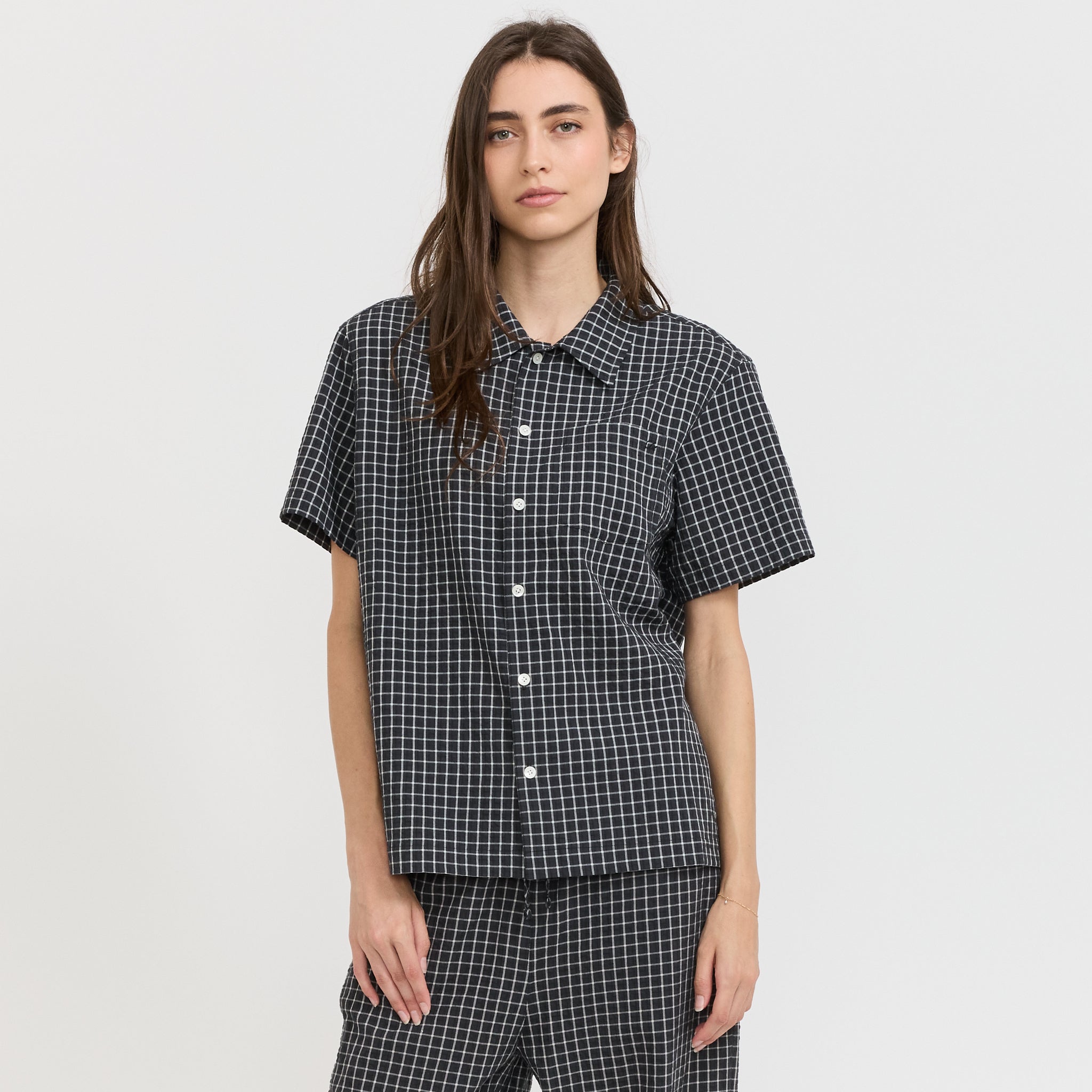 Dunst | Unisex Holiday Checked Shirt Black Check | Maplestore