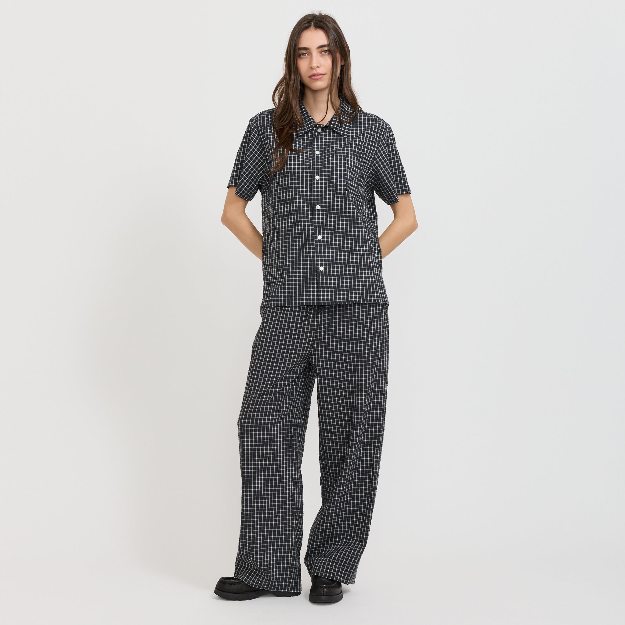 Unisex Pajama Slacks Black Check
