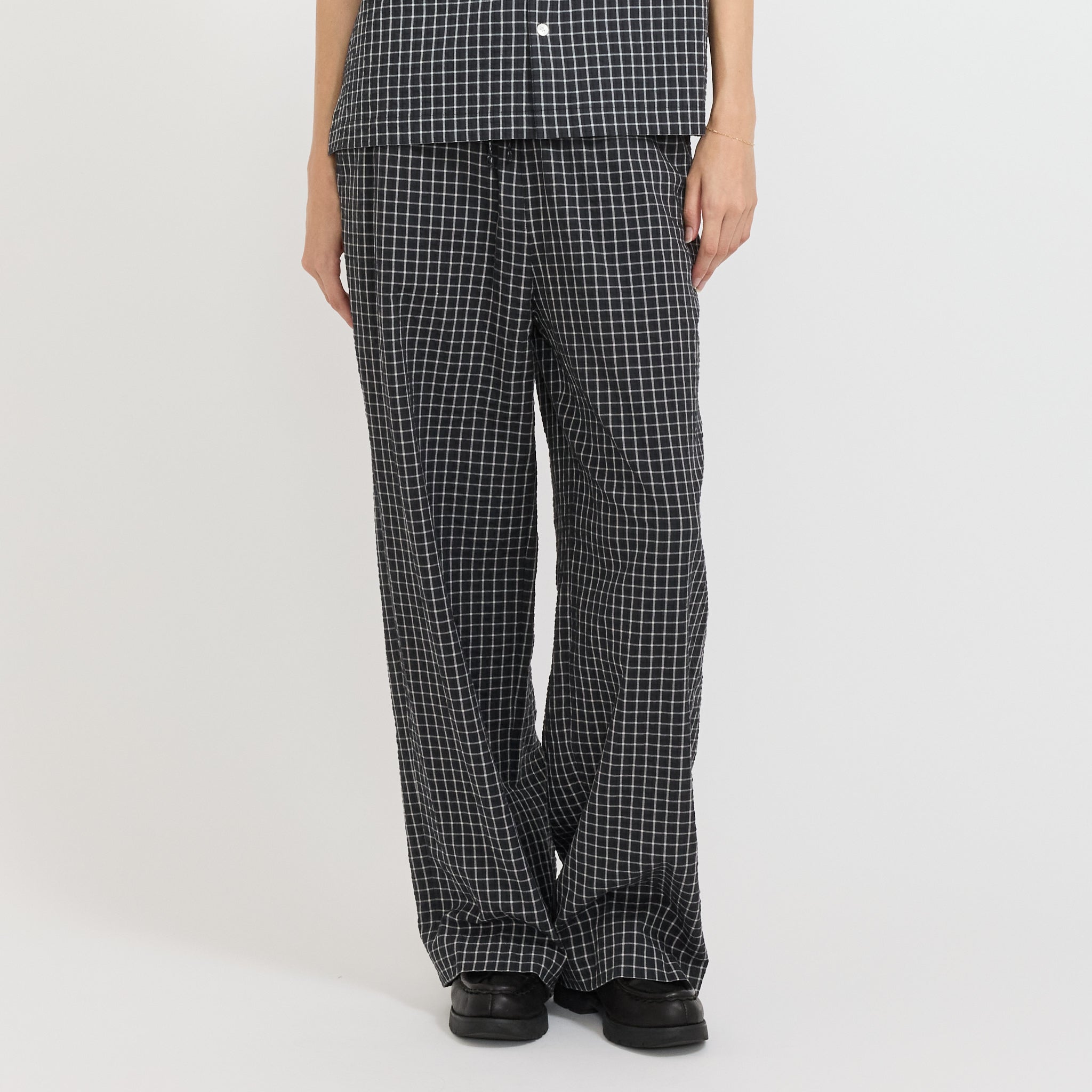 Unisex Pajama Slacks Black Check