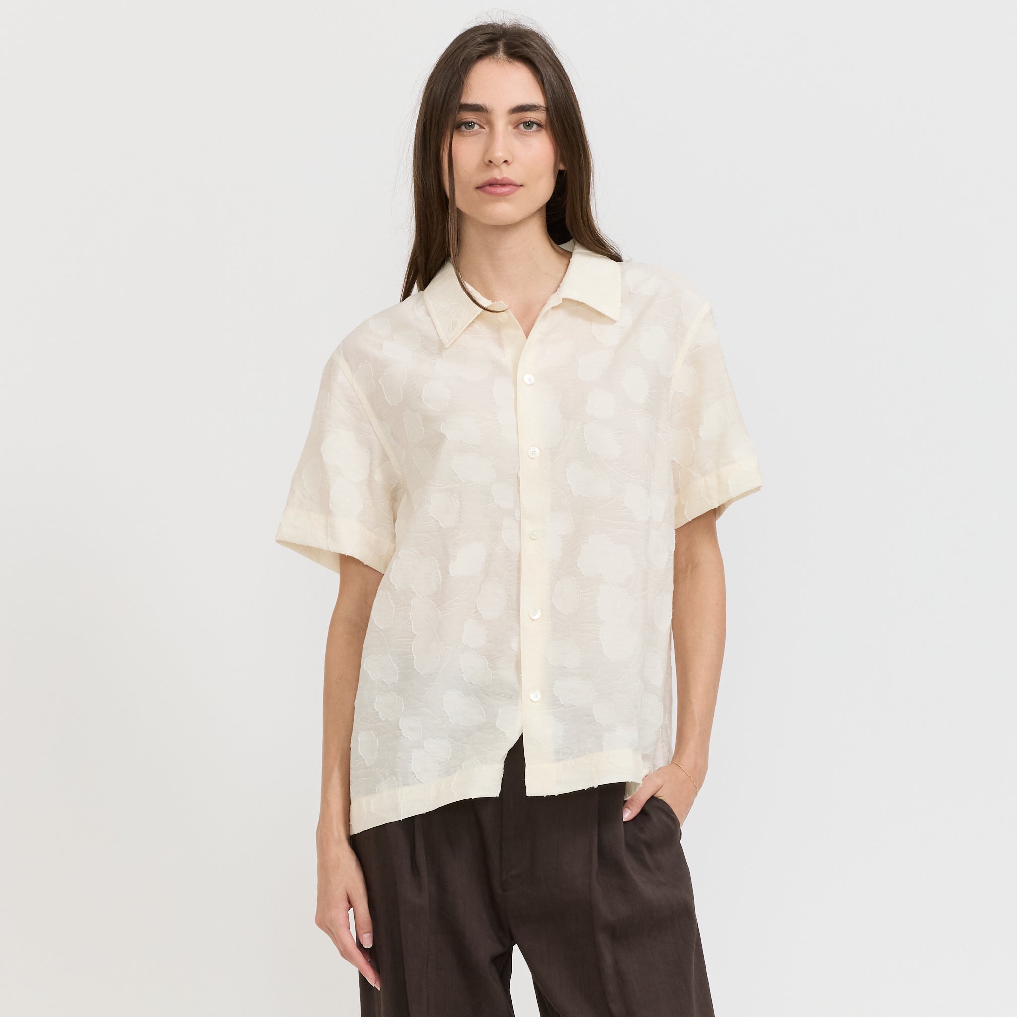 Dunst | Unisex Holiday Jacquard Shirt Cream Jacquard | Maplestore