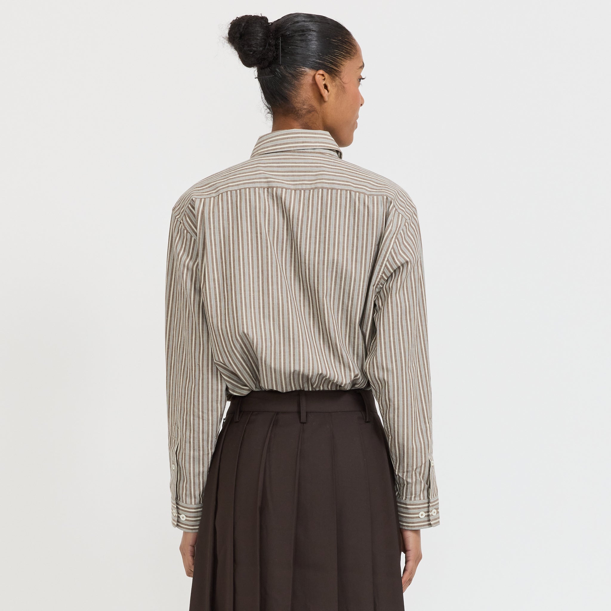 Dunst | Unisex Informal Shirt Brown Stripe | Maplestore