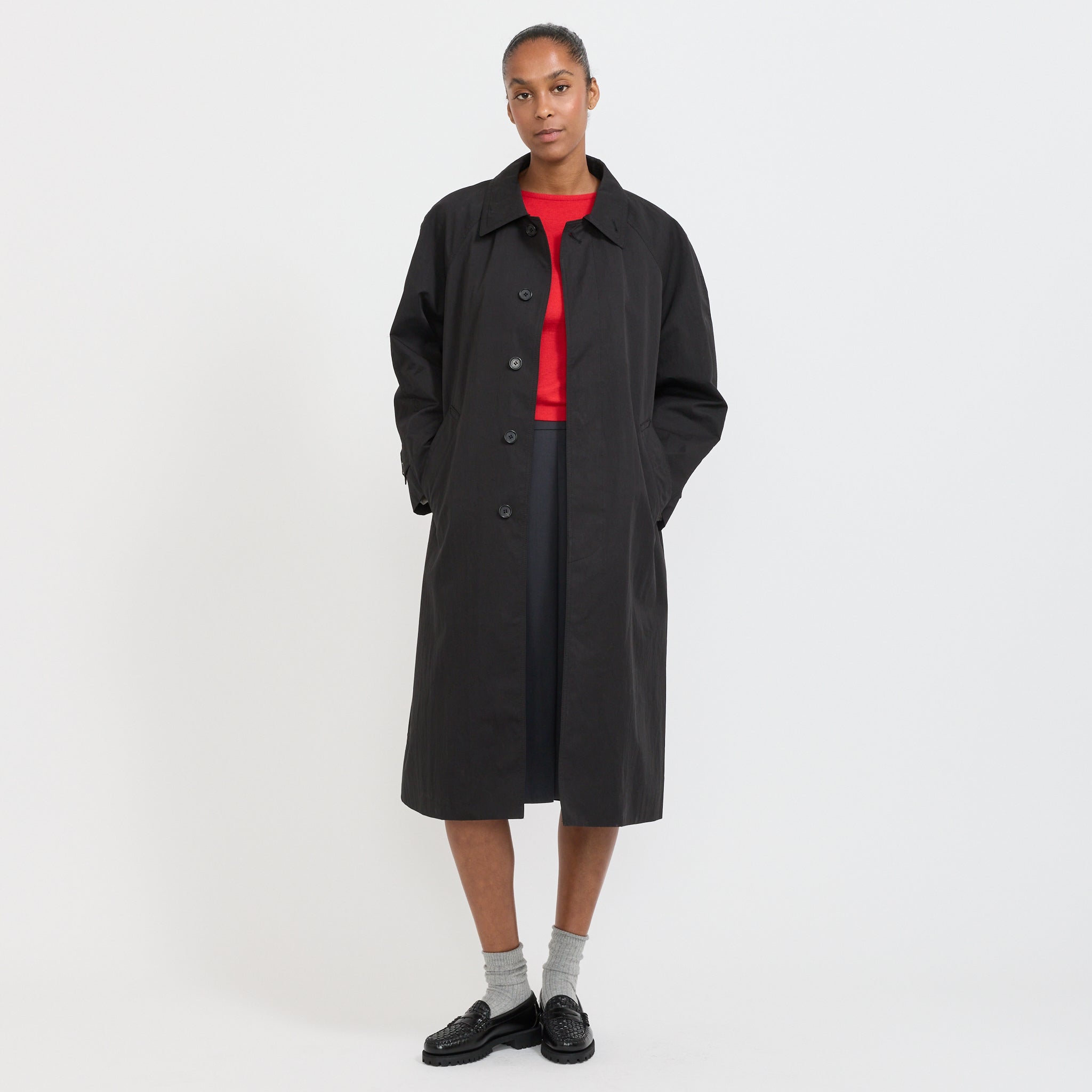 Unisex Refined Mac Coat Black