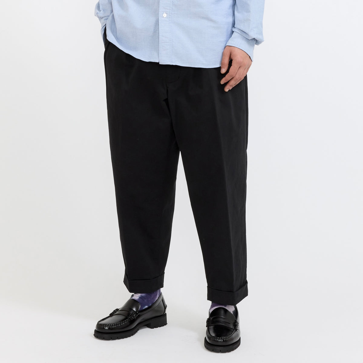 2 Pleats Twill Pant Black