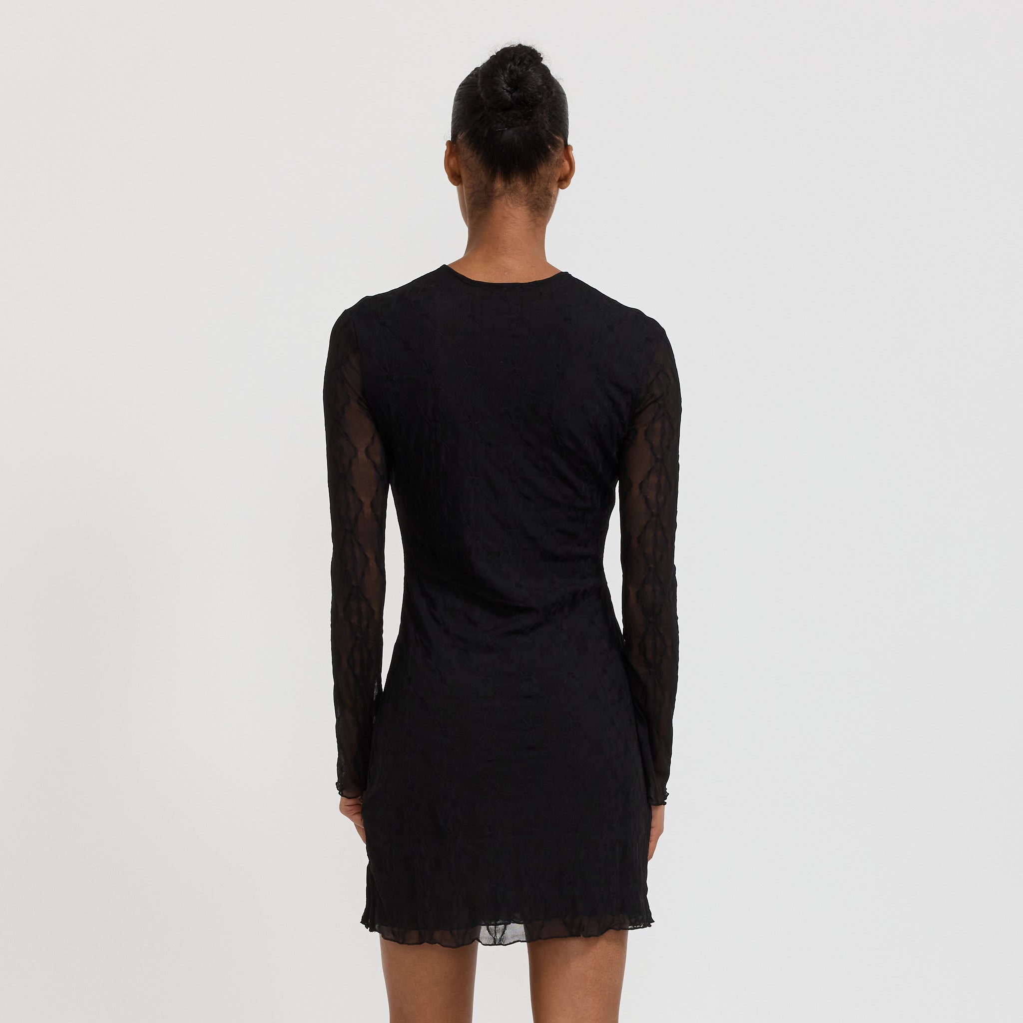 Find Me Now | Mariposa Long Sleeve Bow Mini Dress Black | Maplestore