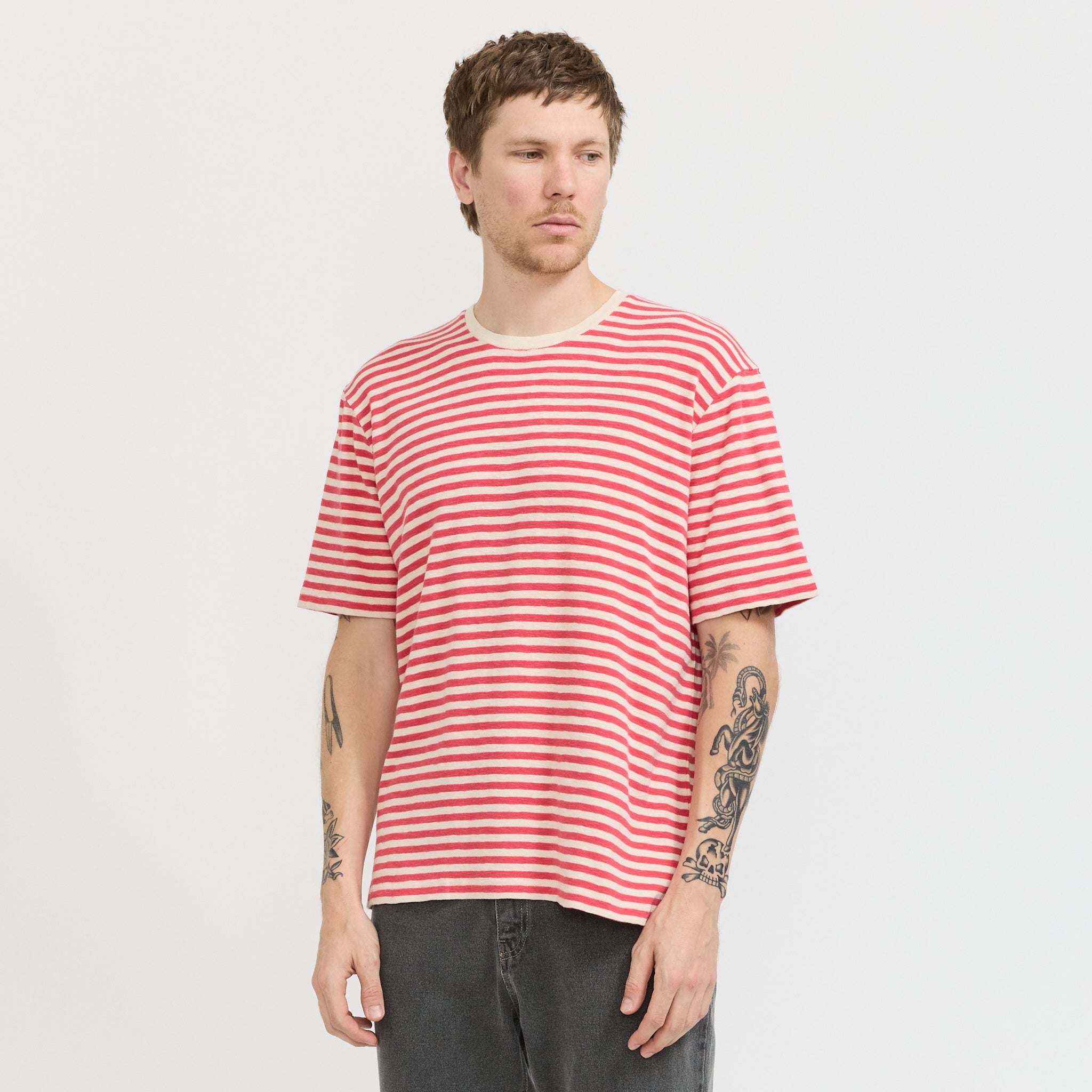 Classic Stripe Tee Raspberry