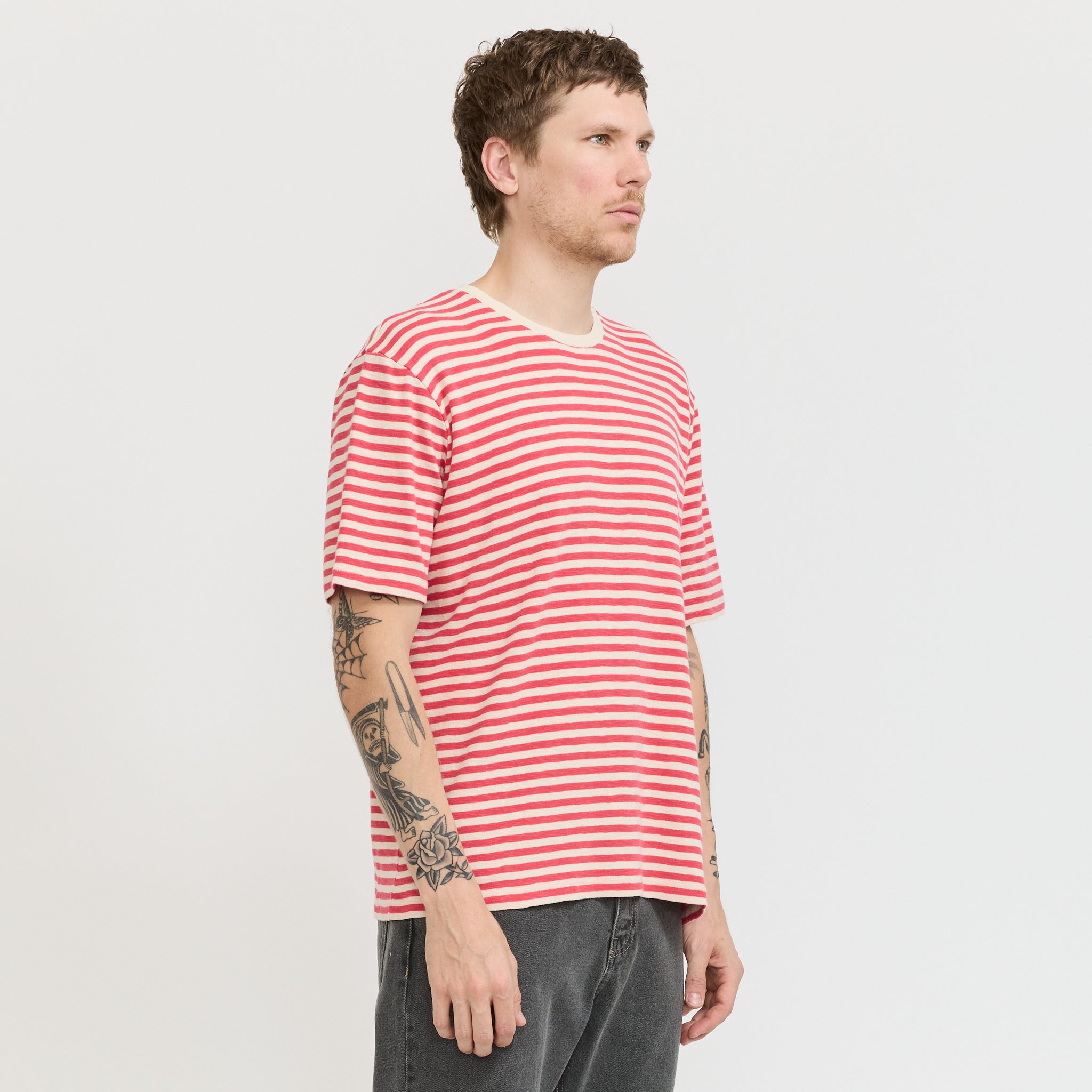 Classic Stripe Tee Raspberry