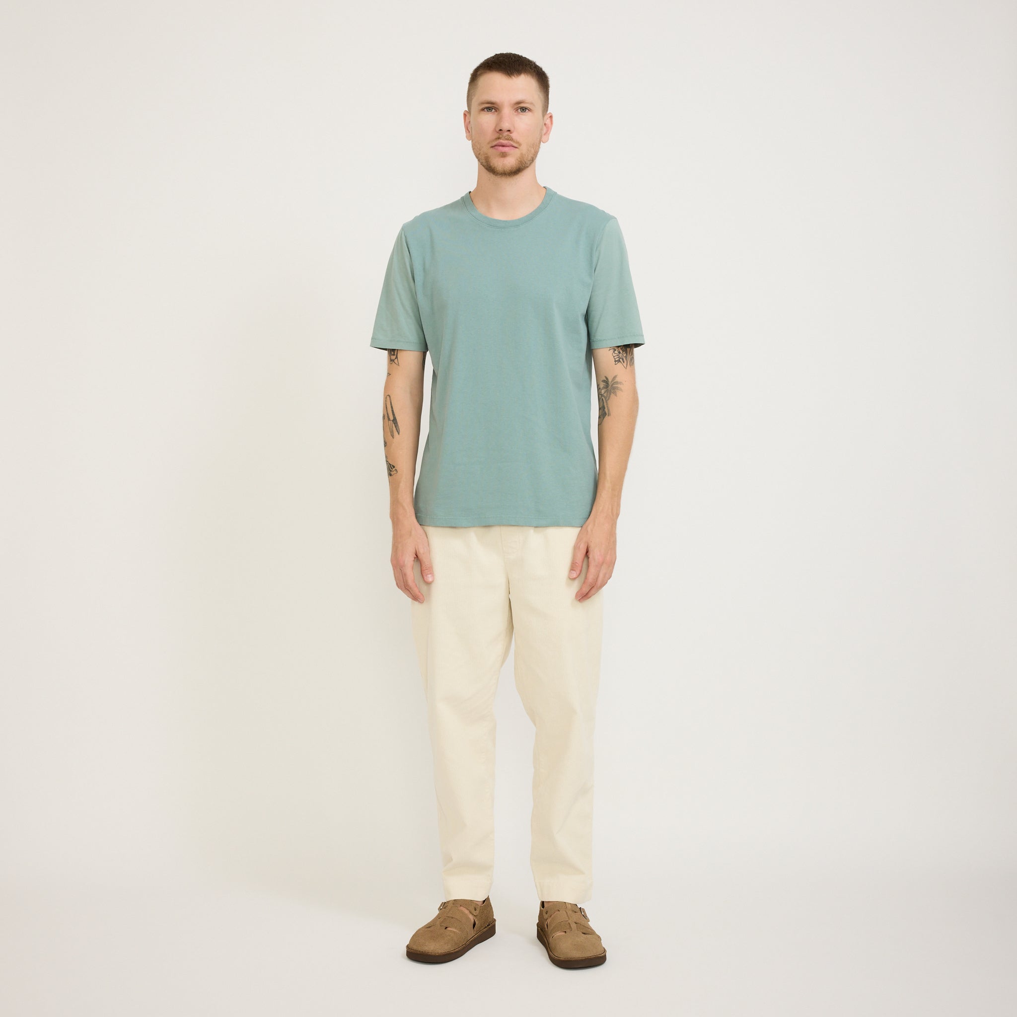 Folk | Contrast Sleeve Tee Spruce Green | Maplestore