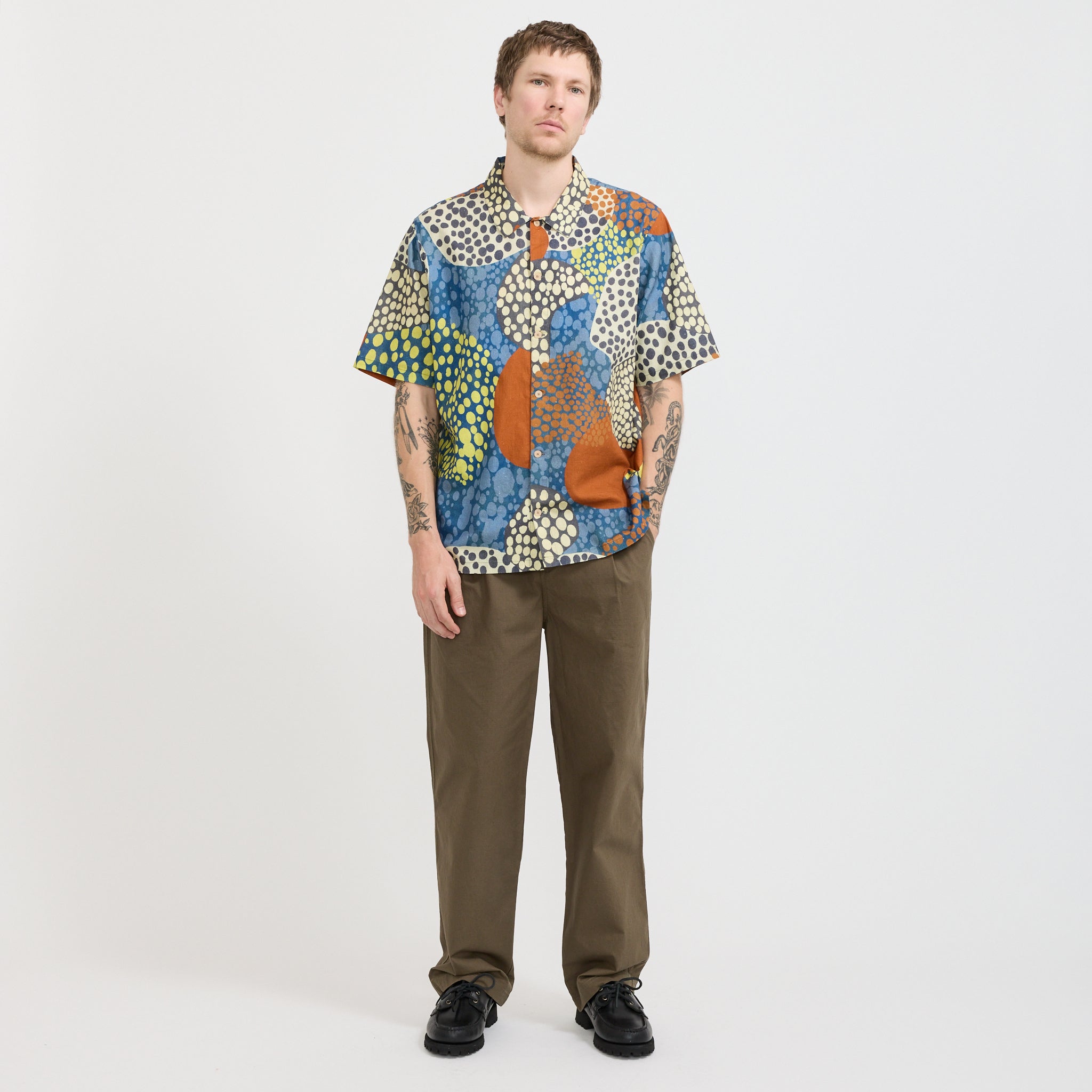 Folk | Gabe Shirt Dot Print Red Multi | Maplestore