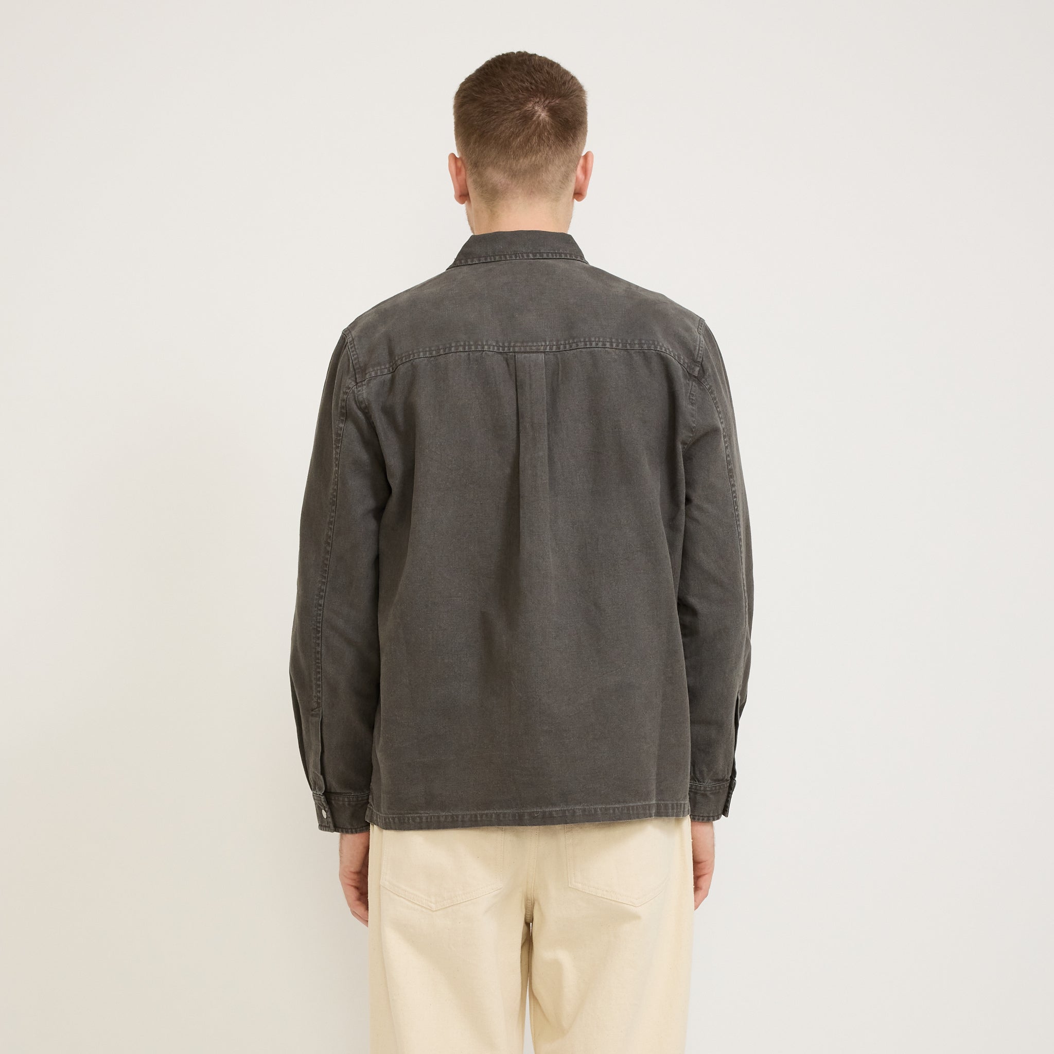 Folk | Patch Overshirt Charcoal Hemp Canvas | Maplestore