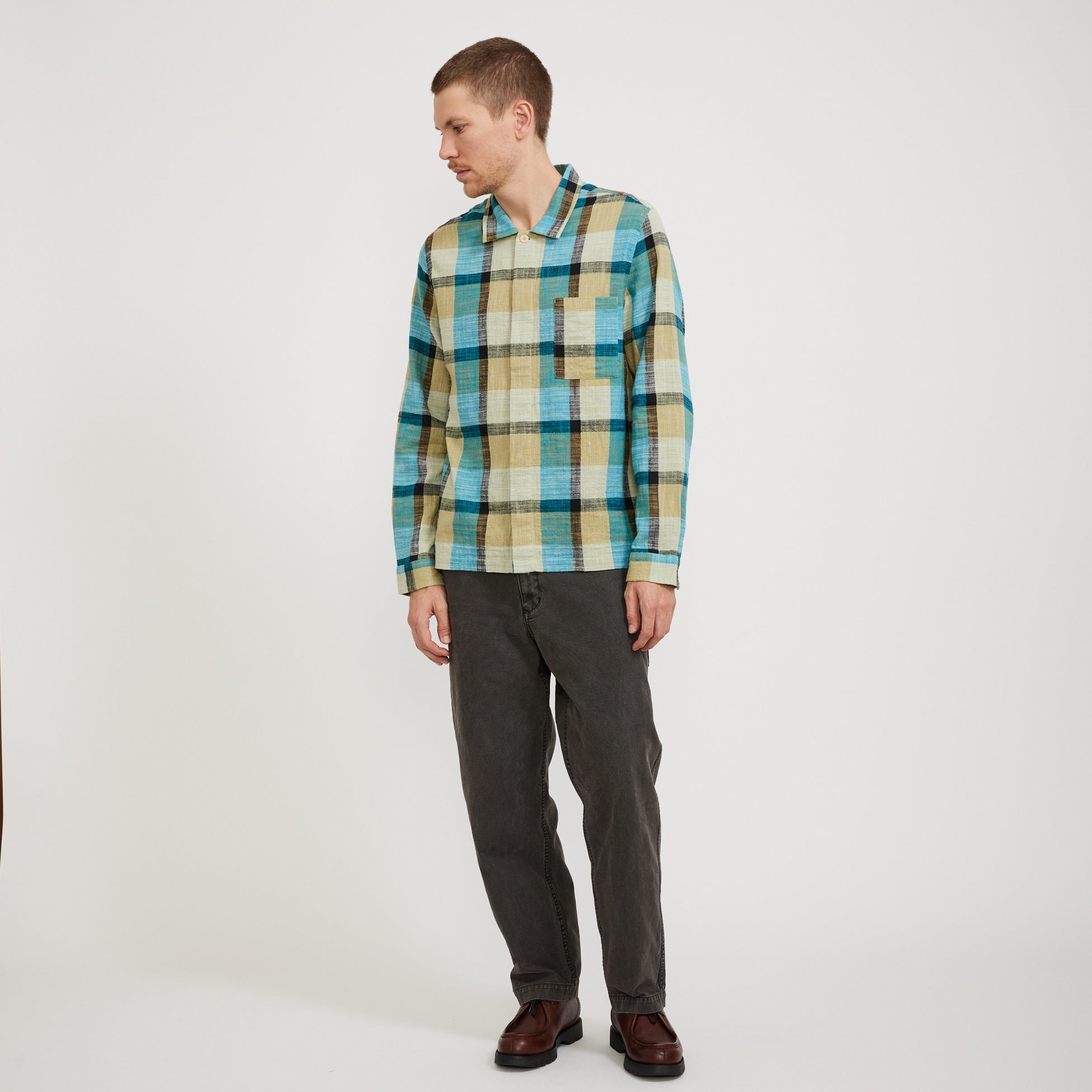 Folk | Patch Shirt Multi Gingham Check | Maplestore