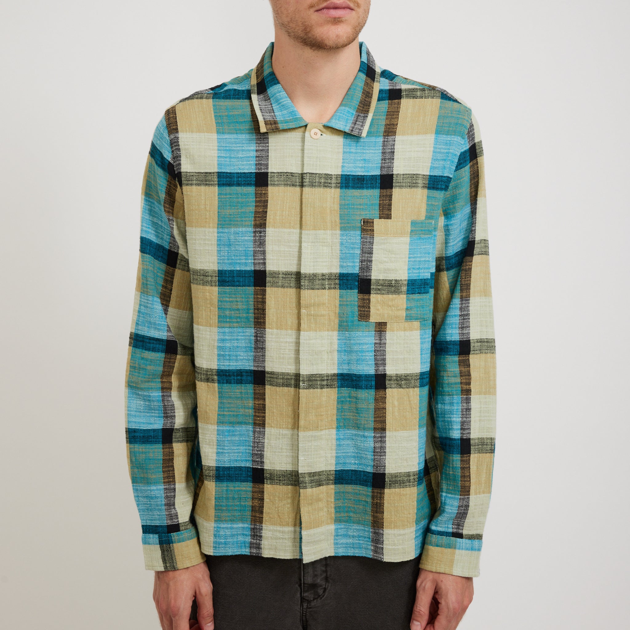 Folk | Patch Shirt Multi Gingham Check | Maplestore