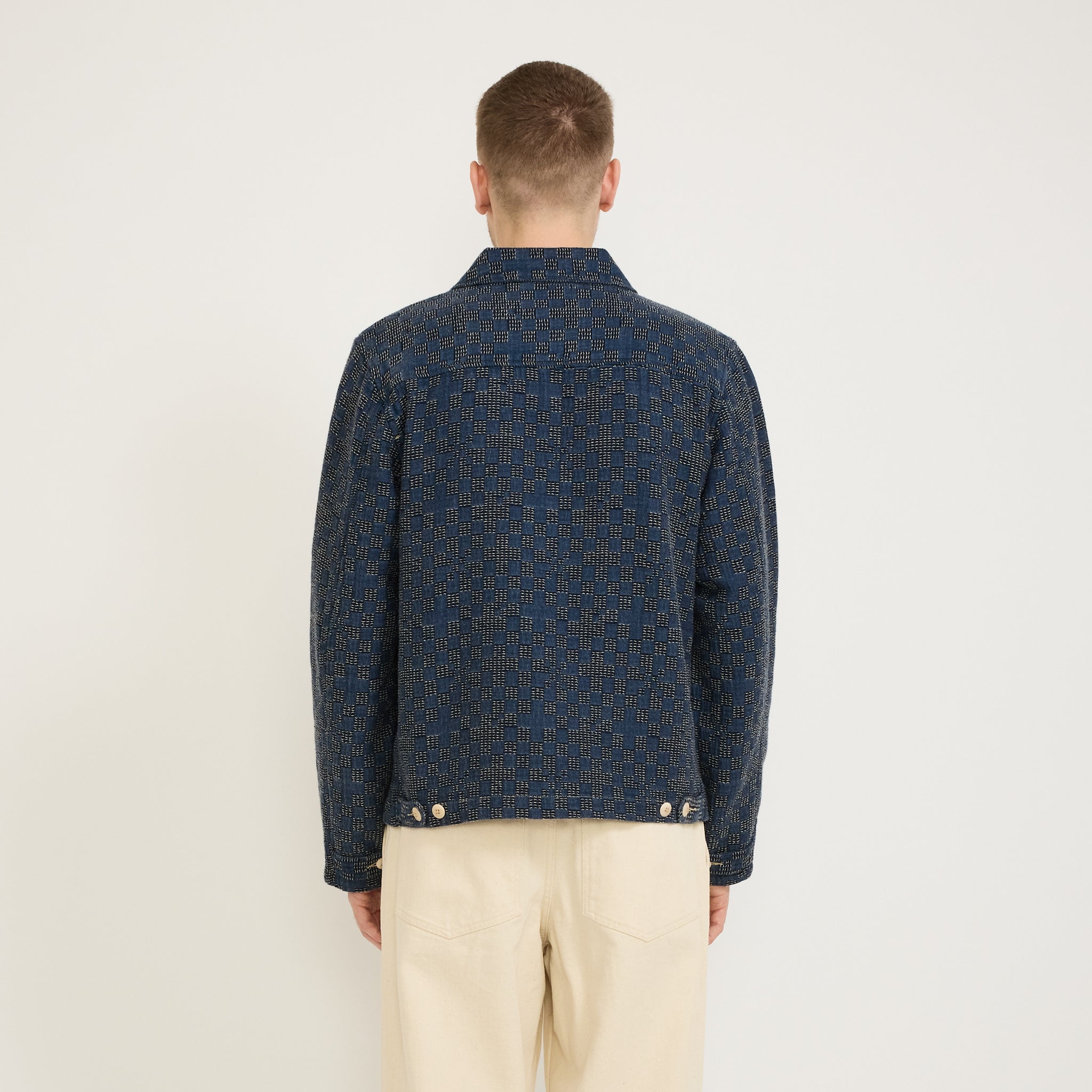 Folk | Prism Jacket Indigo Mix Checkerboard | Maplestore