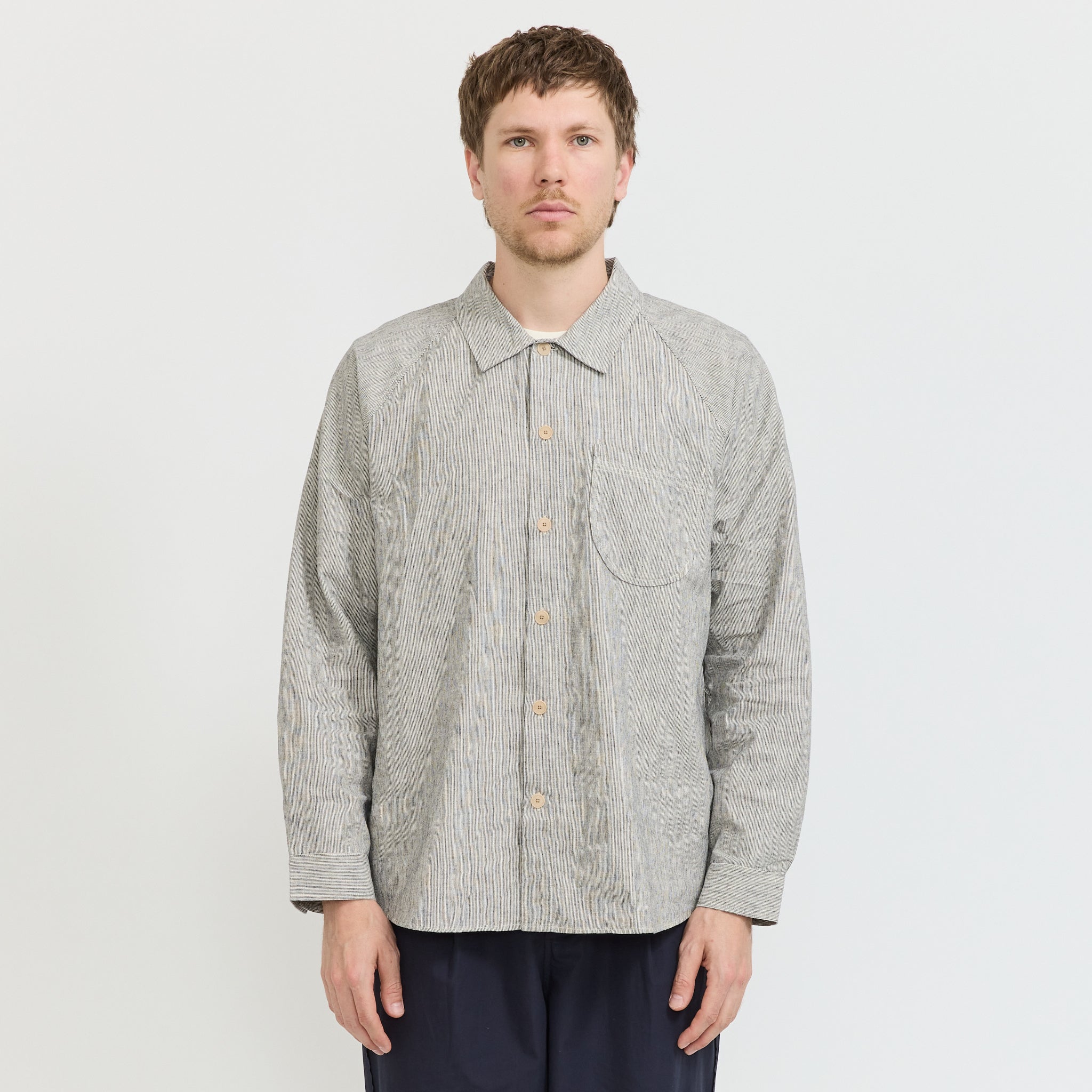 Raglan Shirt Black Microstripe