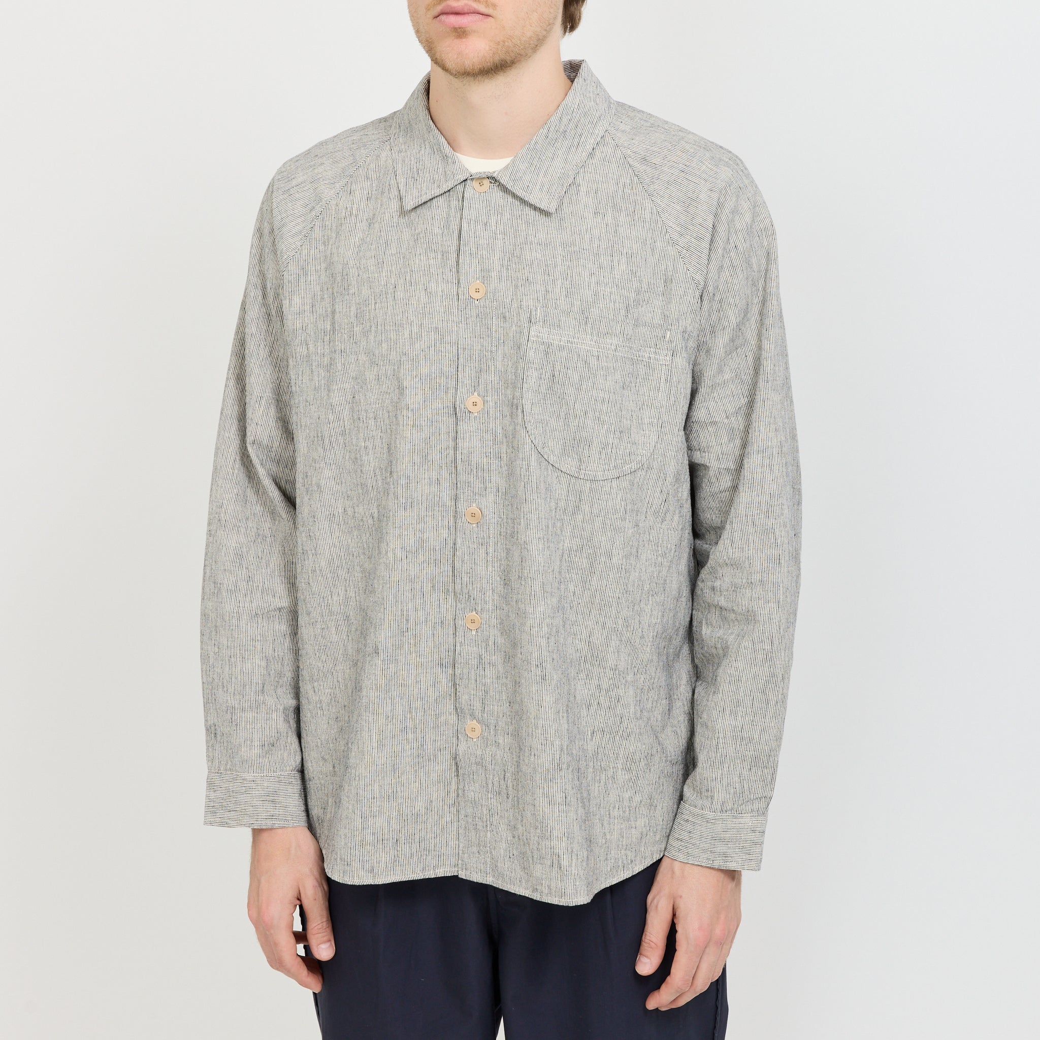 Raglan Shirt Black Microstripe